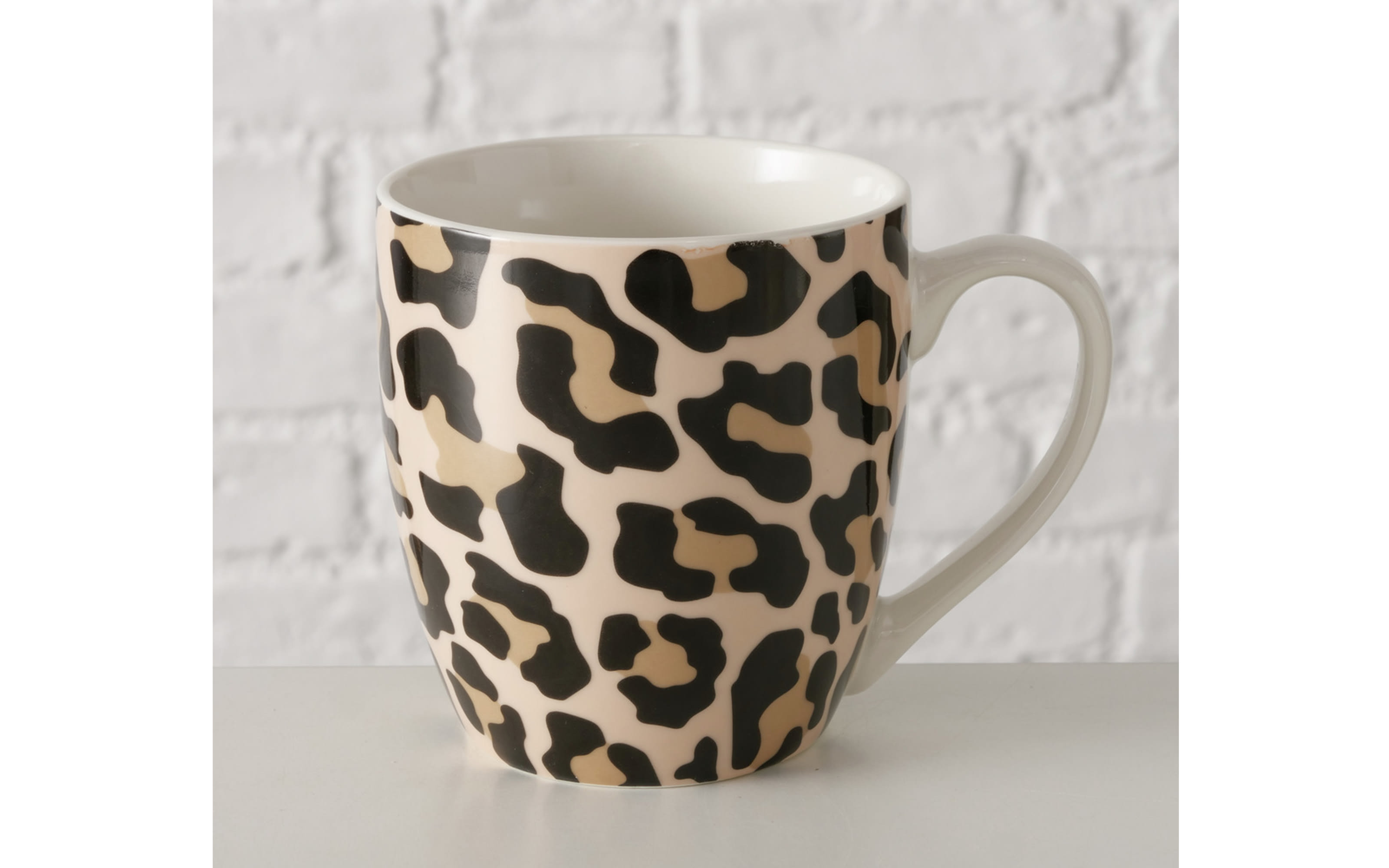 Jumbobecher Leony, schwarz/braun, 400 ml