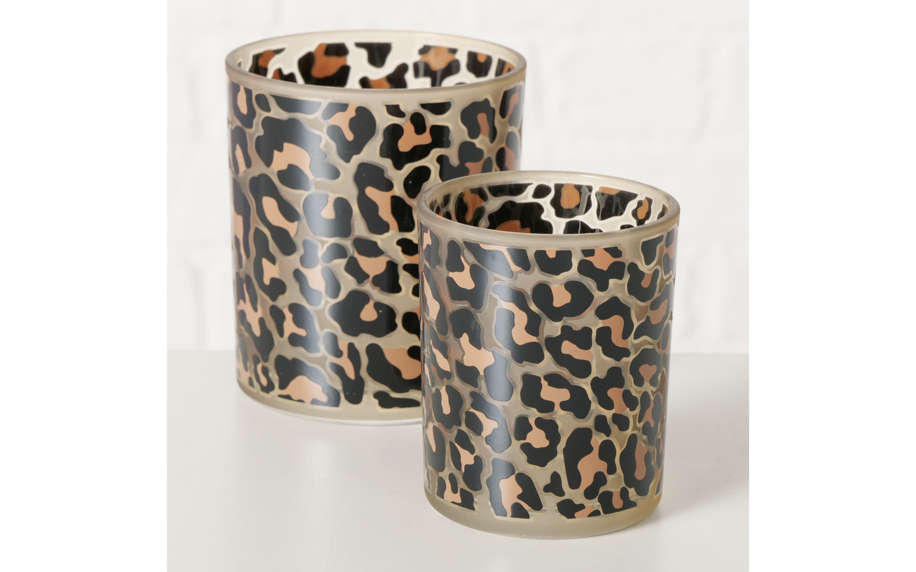 Windlicht Leony, braun/schwarz