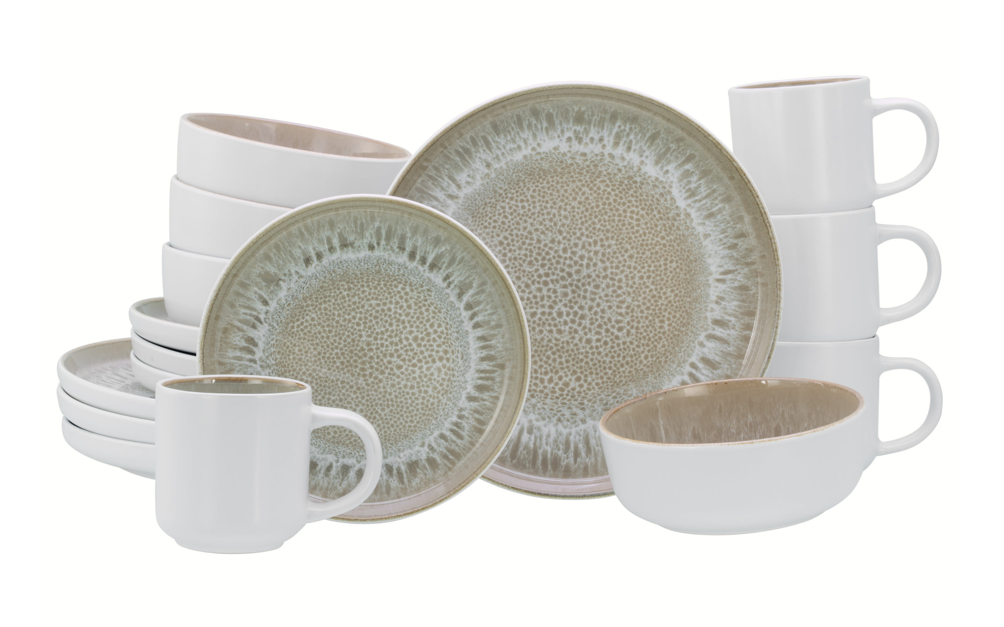 Kombiservice Nordic Fjord, sand/weiß, 16-teilig