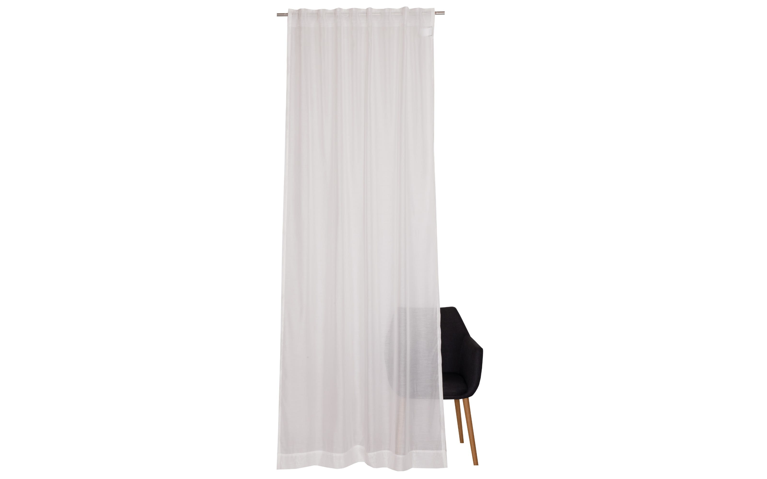 Vorhang mit verdeckter Schlaufe Solid, Polyester, offwhite, 130 x 250 cm