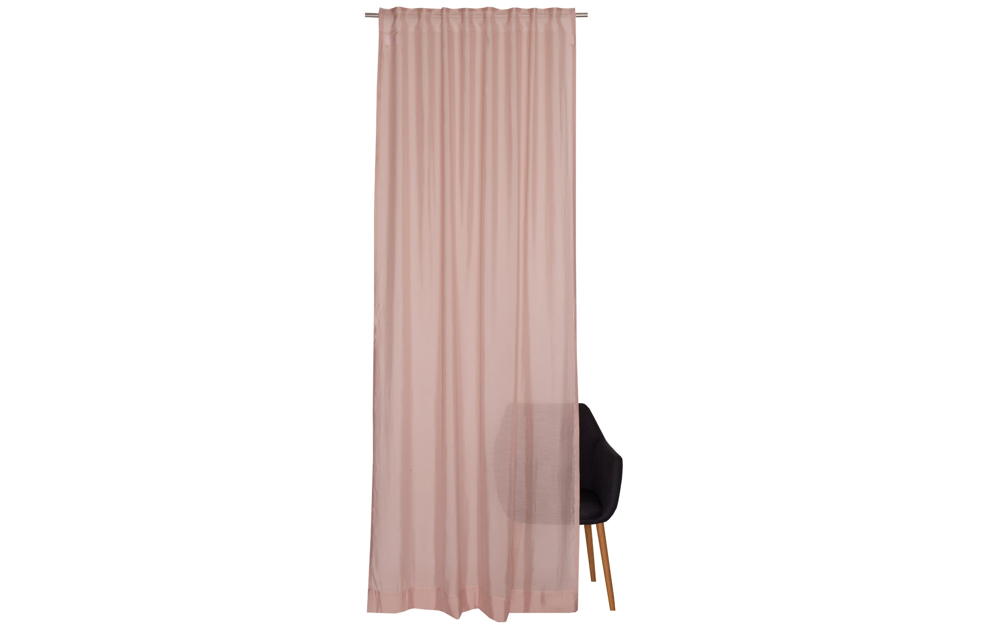 Vorhang mit verdeckter Schlaufe Solid, Polyester, rose, 130 x 250 cm