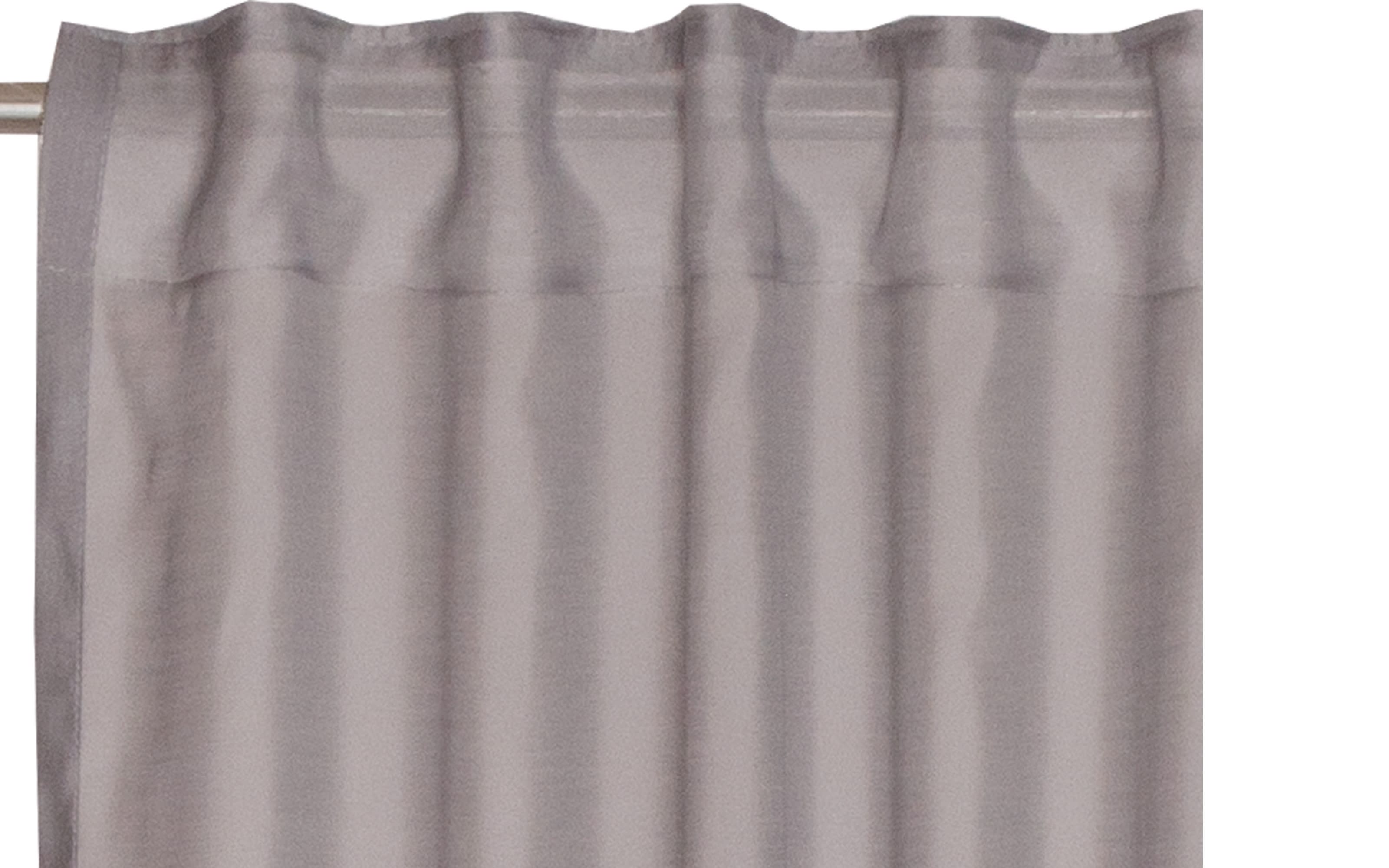 Vorhang mit verdeckter Schlaufe Solid, Polyester, grau, 130 x 250 cm