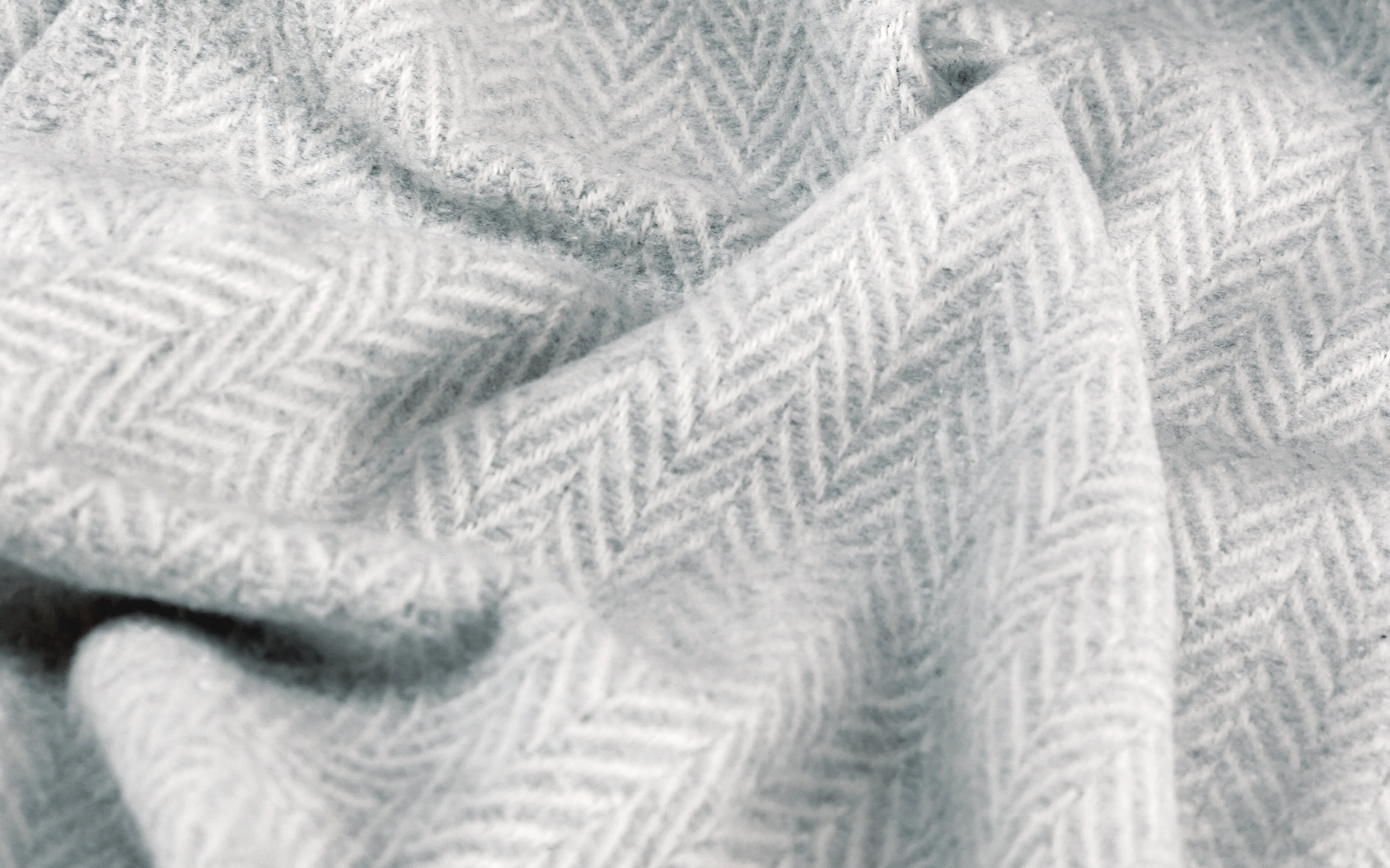 Plaid, grau, Herringbone Muster, 140 x 200 cm