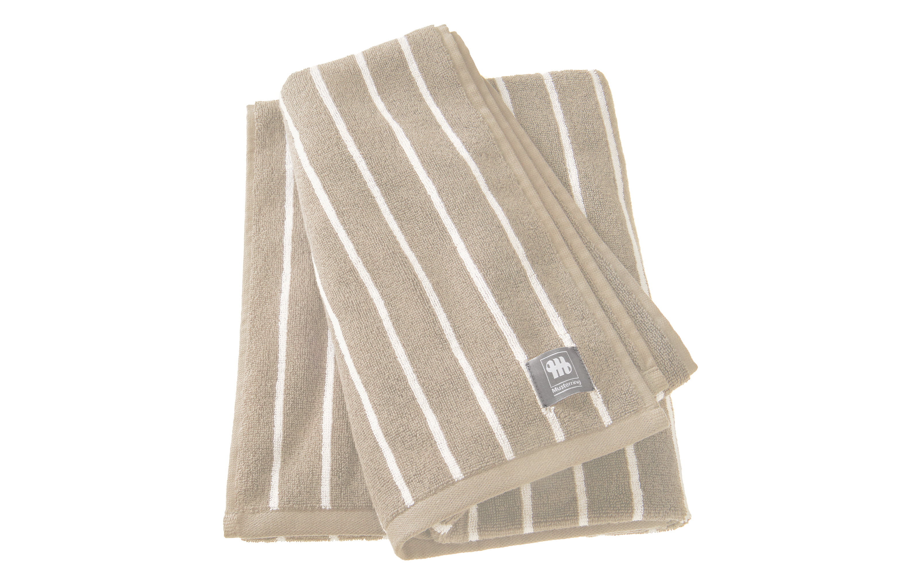 Duschtuch mit Needlestripe, beige, 70 x 140 cm