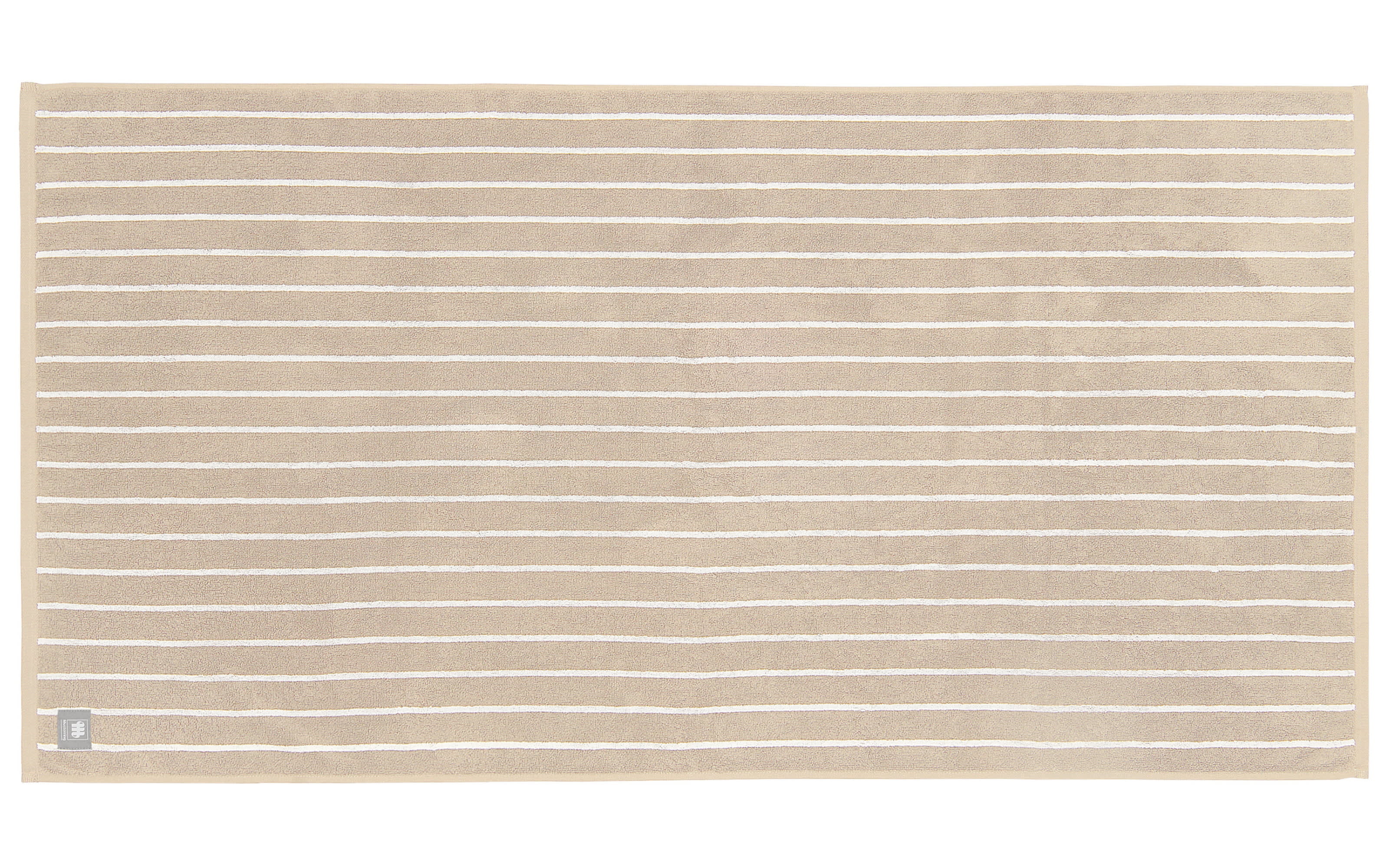 Duschtuch mit Needlestripe, beige, 70 x 140 cm