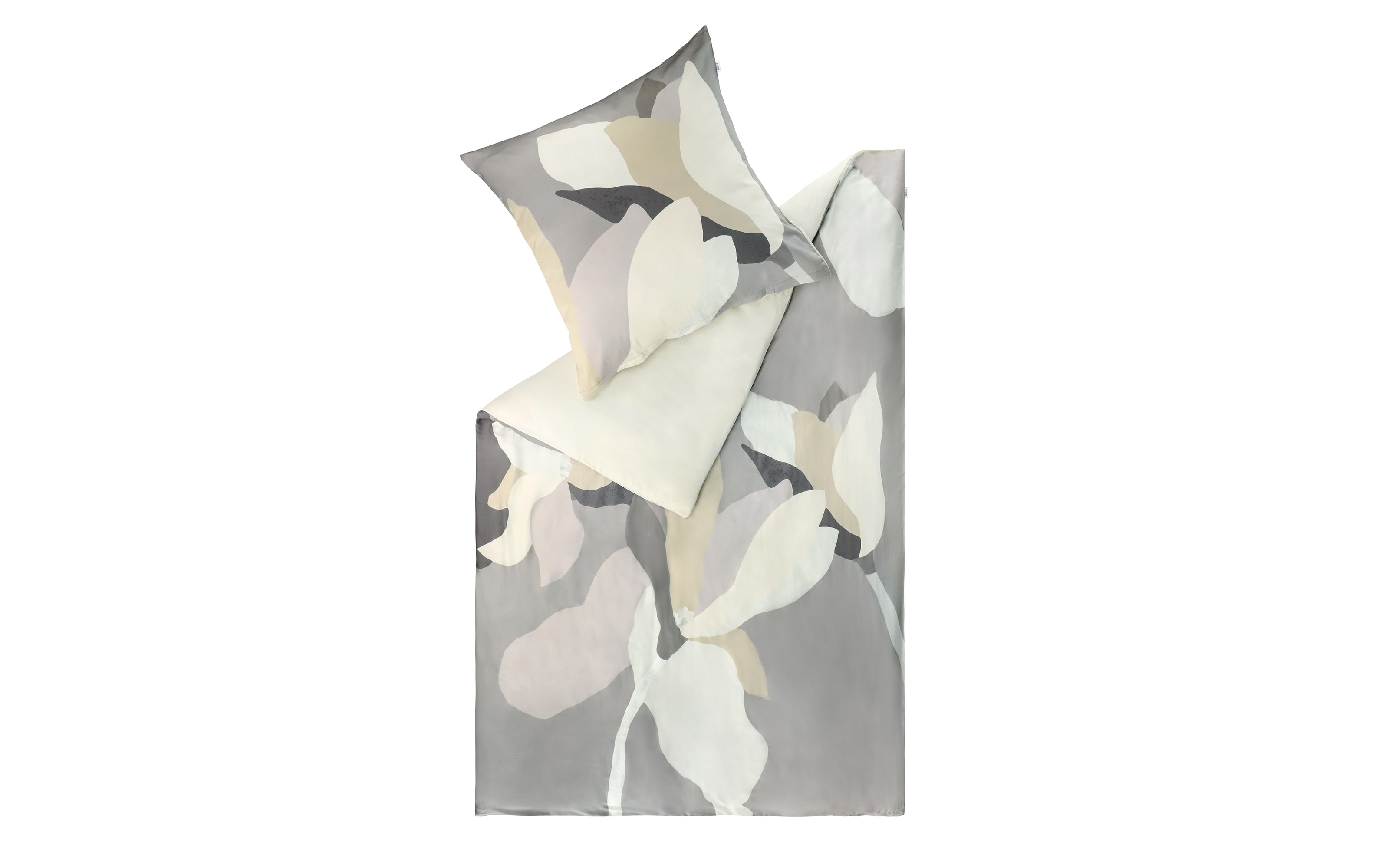 Bettwäsche Blossoms, grau, 135 x 200 cm