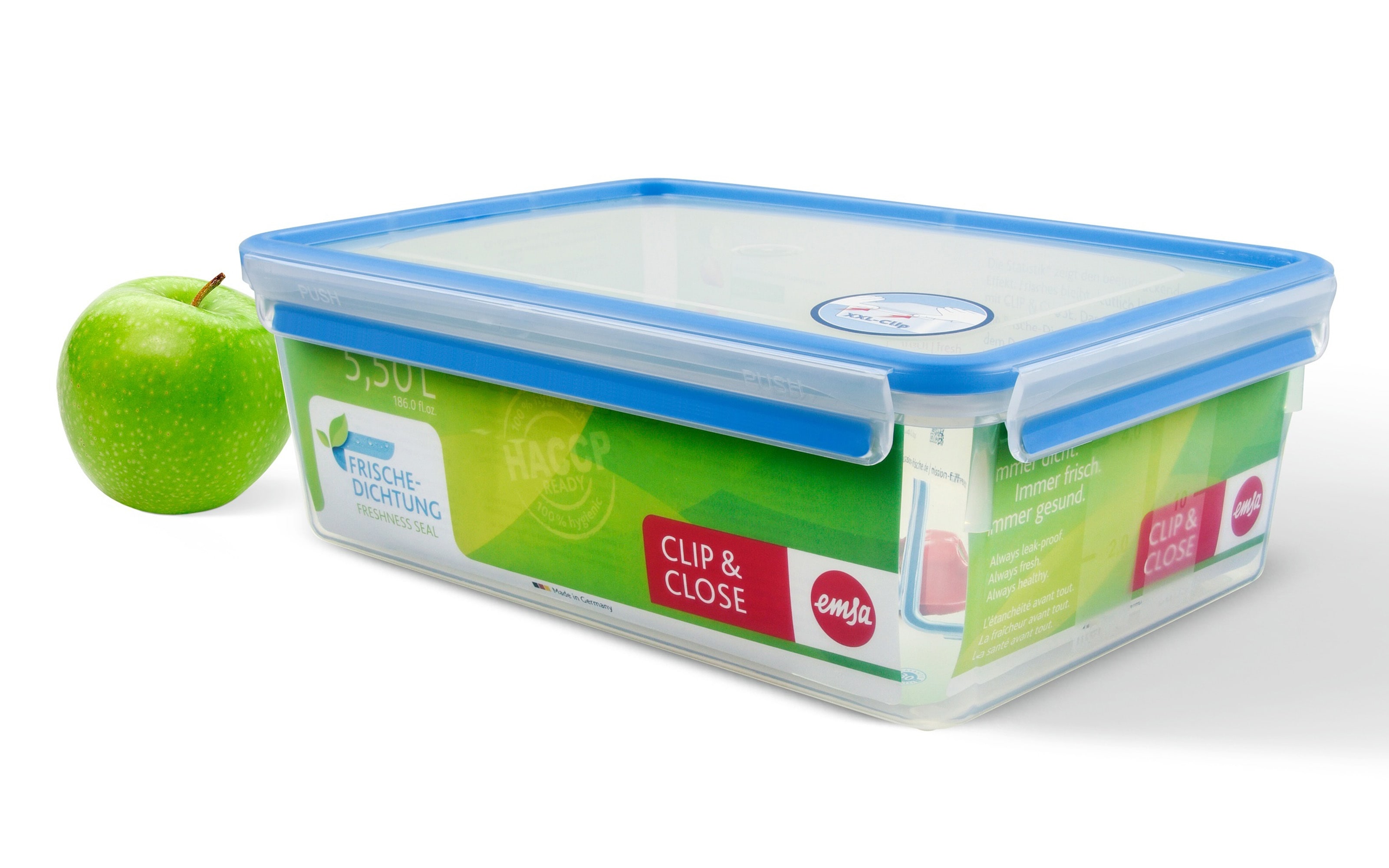 Frischhaltedose Clip & Close in blau, 5,50 l