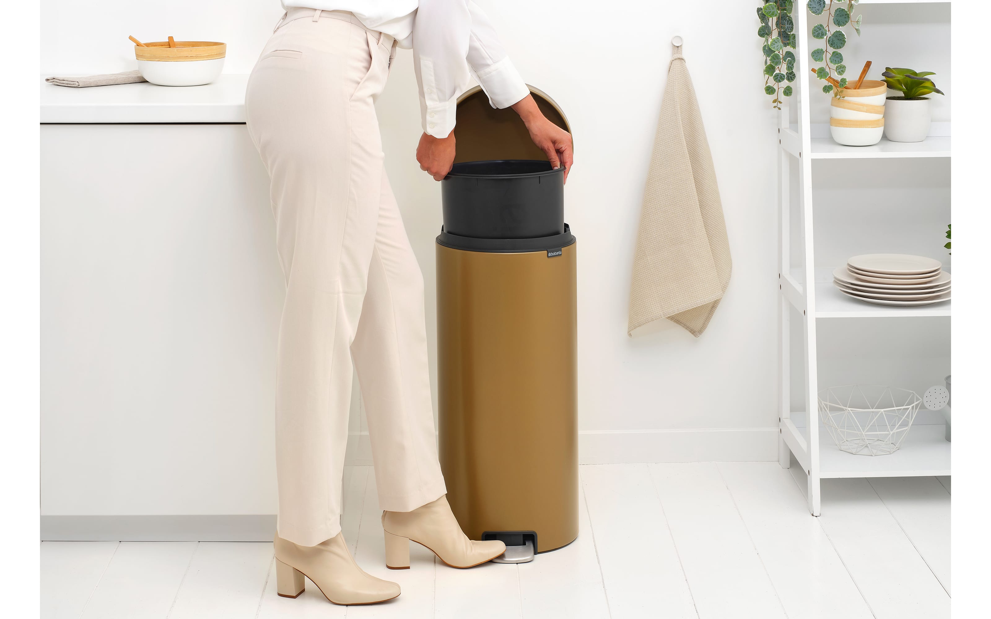 Treteimer Newicon, warm brass, 30L