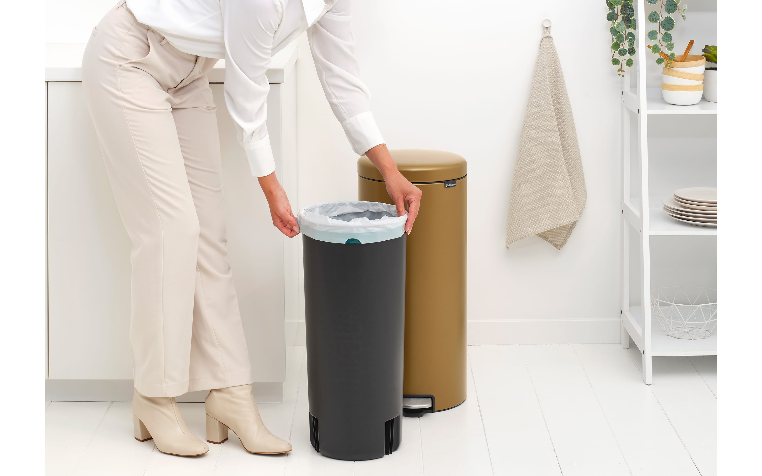 Treteimer Newicon, warm brass, 30L