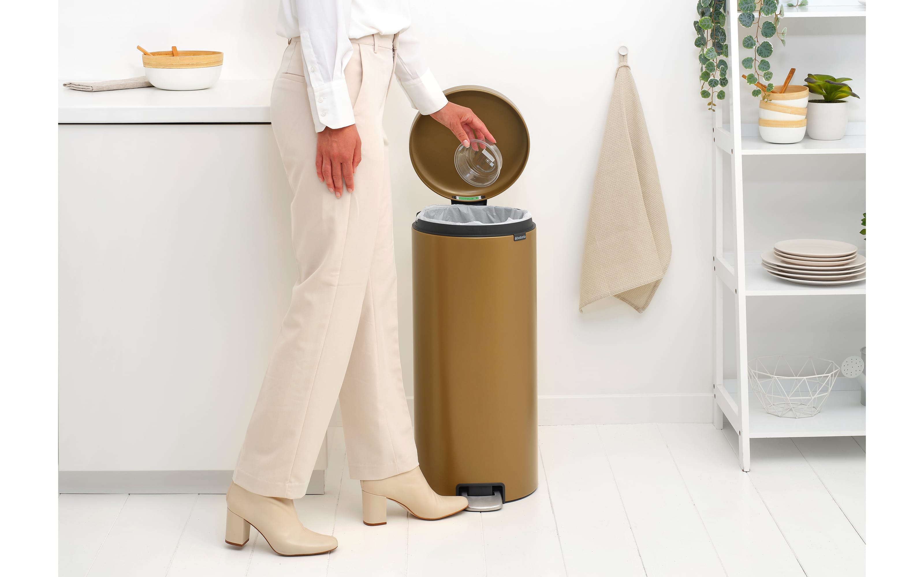 Treteimer Newicon, warm brass, 30L