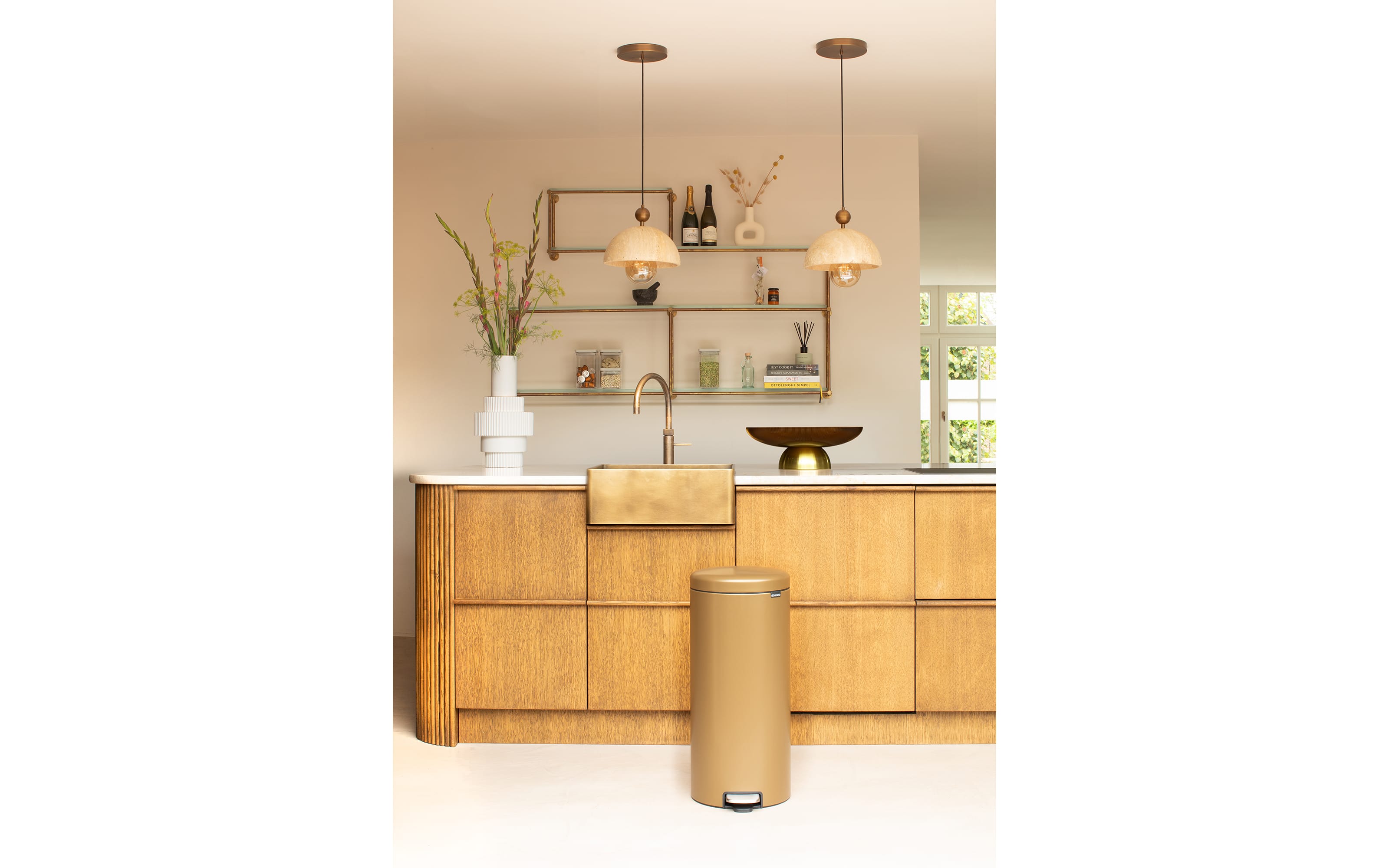 Treteimer Newicon, warm brass, 30L