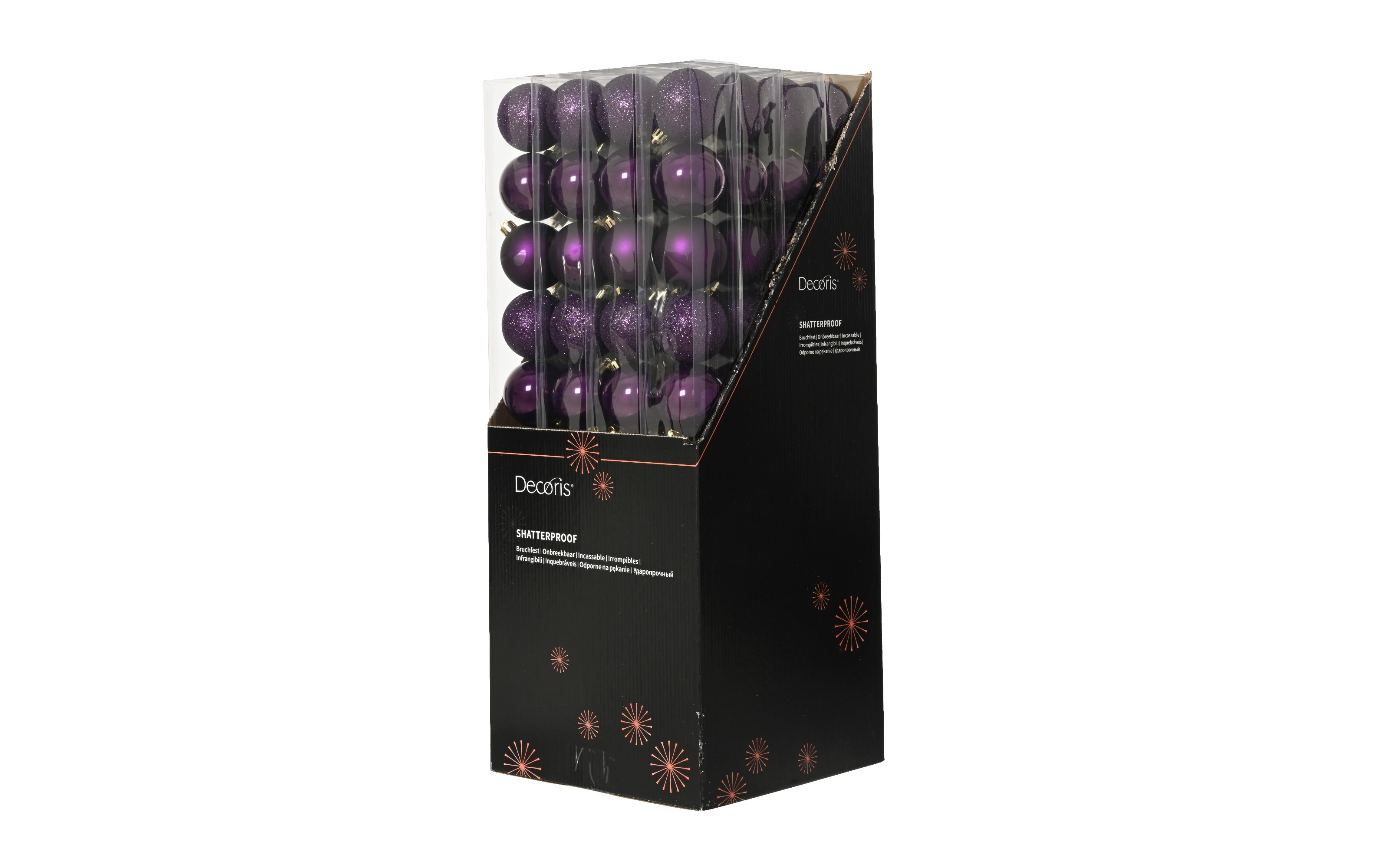 Set Weihnachtskugeln, feige, 6 cm