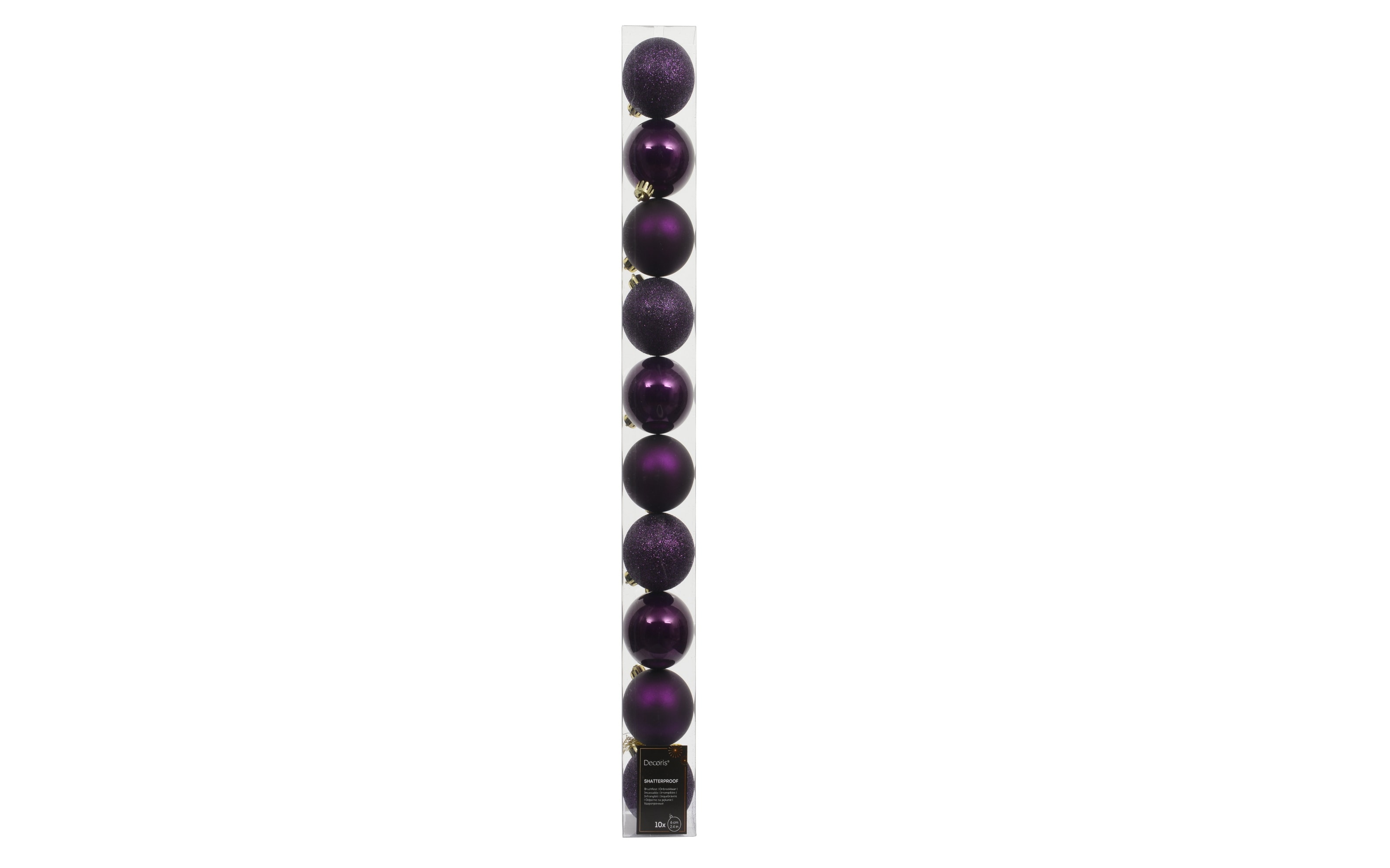 Set Weihnachtskugeln, feige, 6 cm