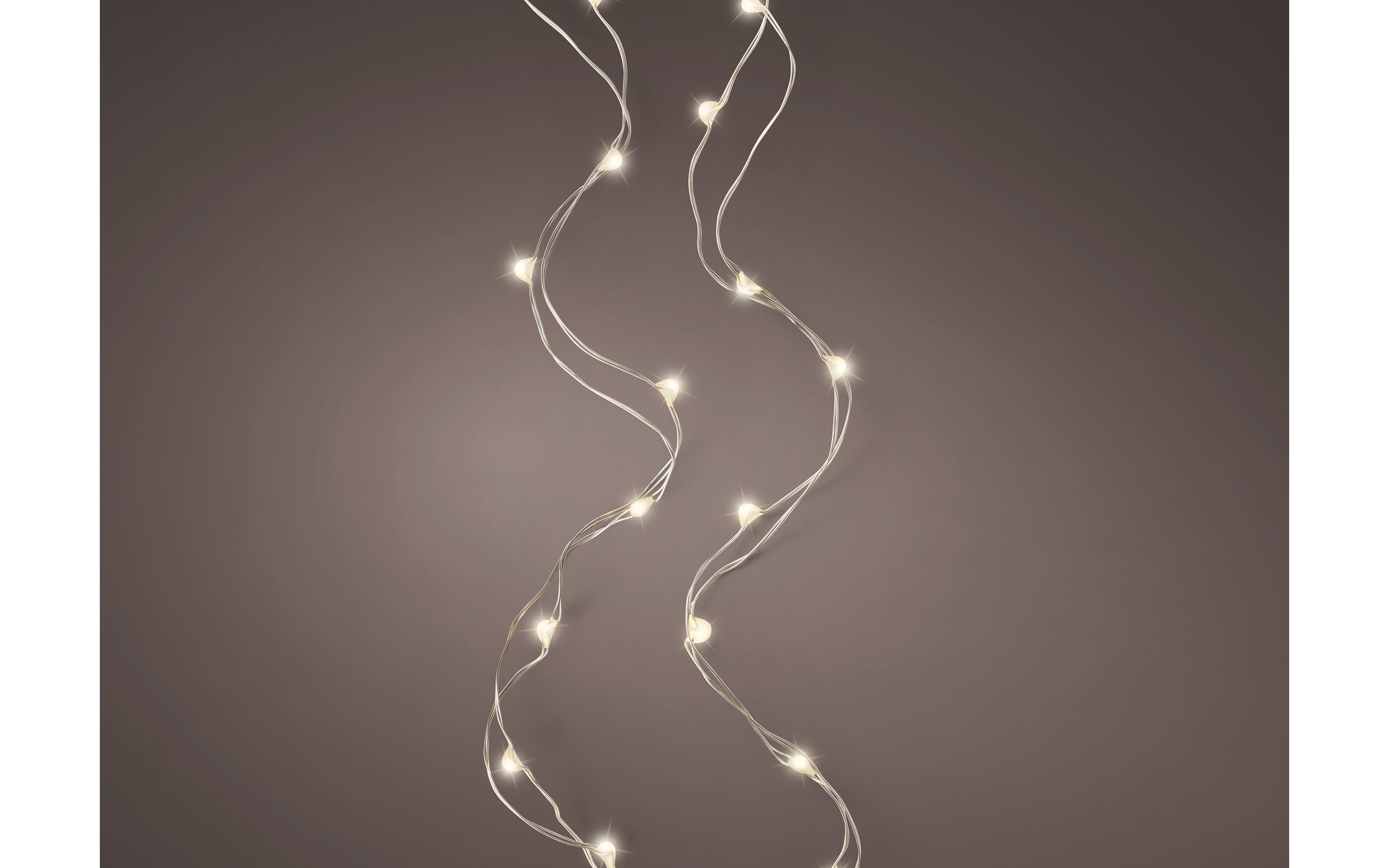 LED Micro Silberdraht, silber/warmes weiss, 295 cm