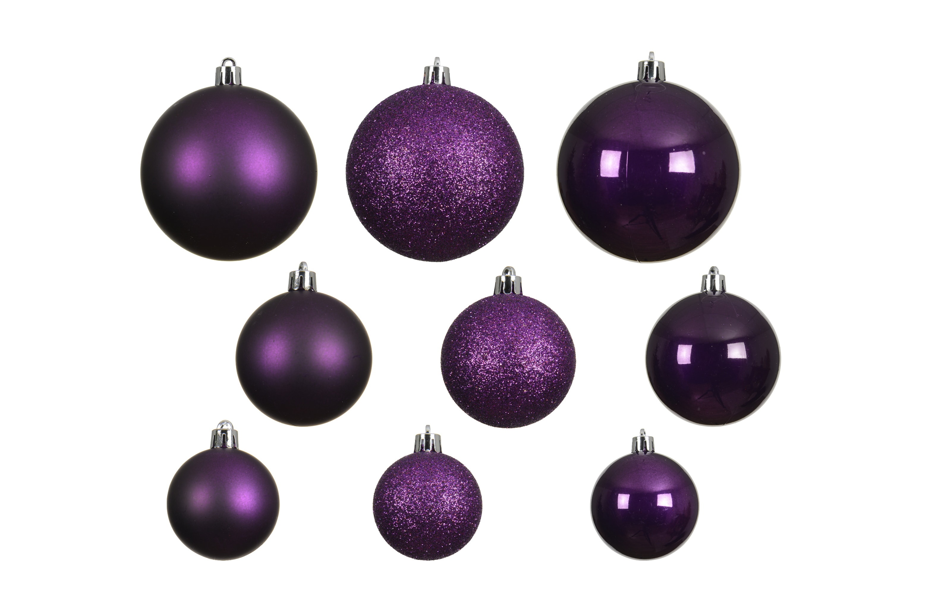 Weihnachtskugel-Set, violet, 6 cm
