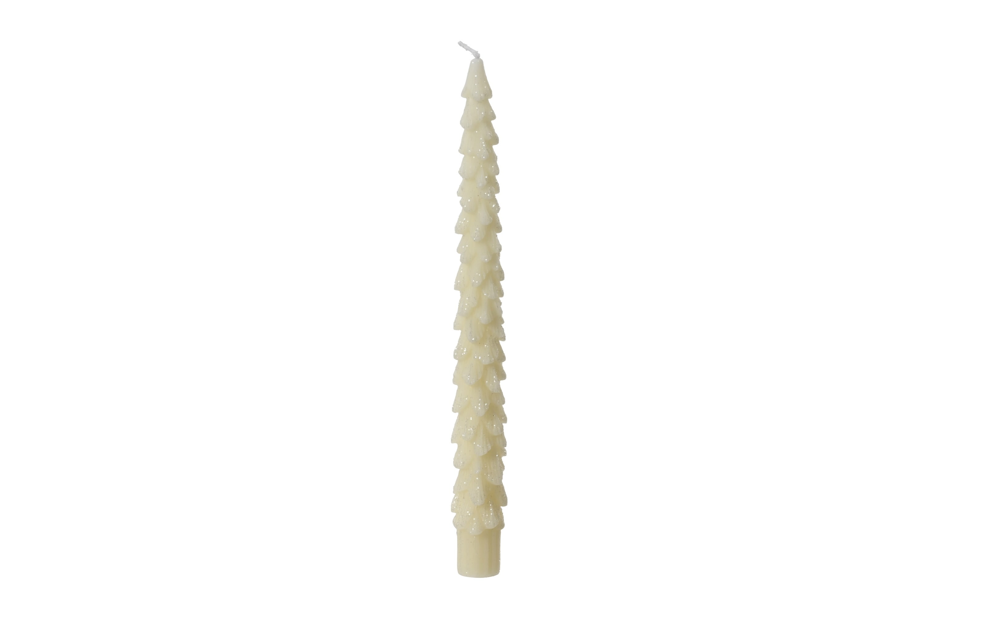 Kerzen, wollweiß, 2er Set, 25 cm