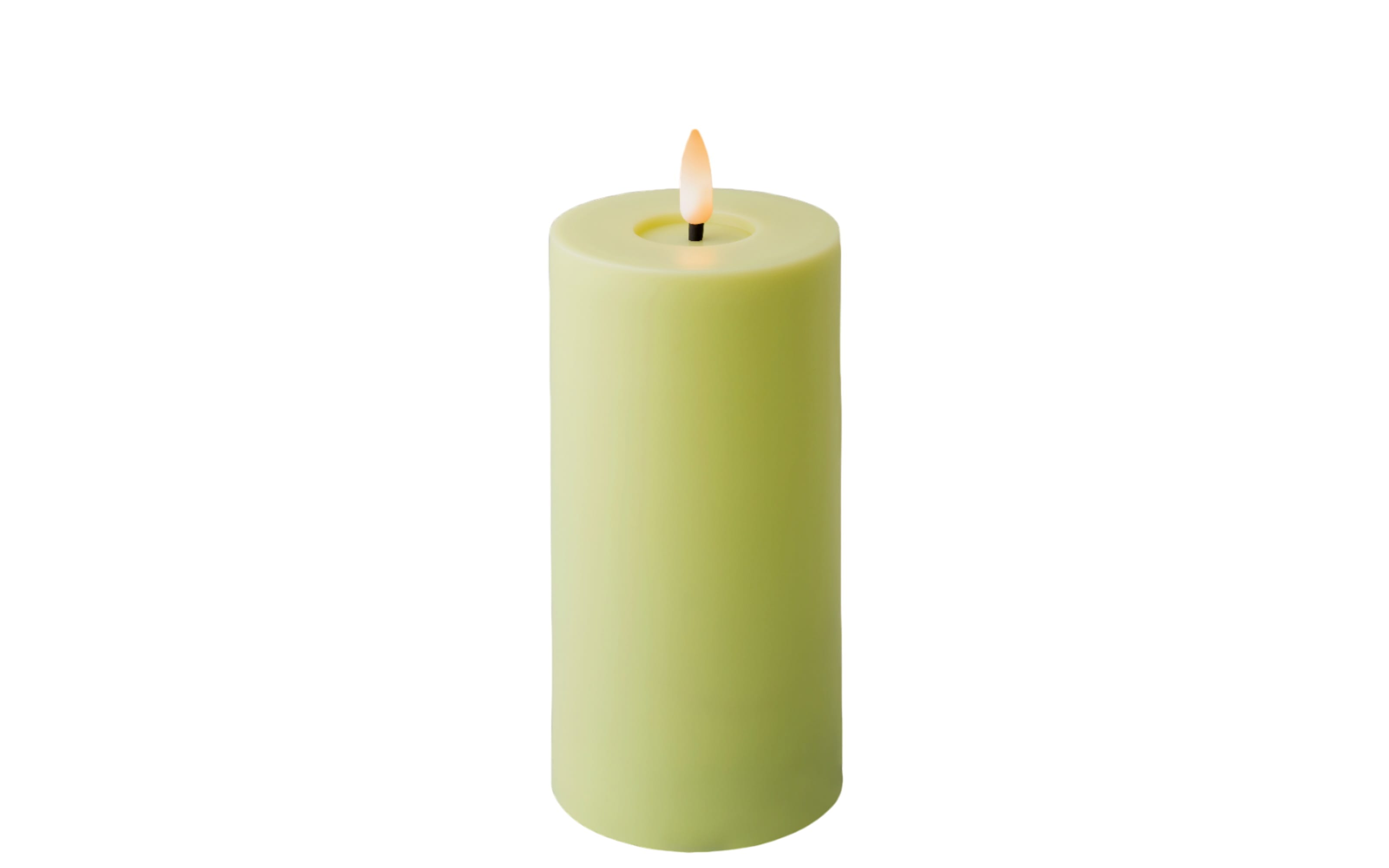 LED Kerze, grün/warmweiß, 17 cm