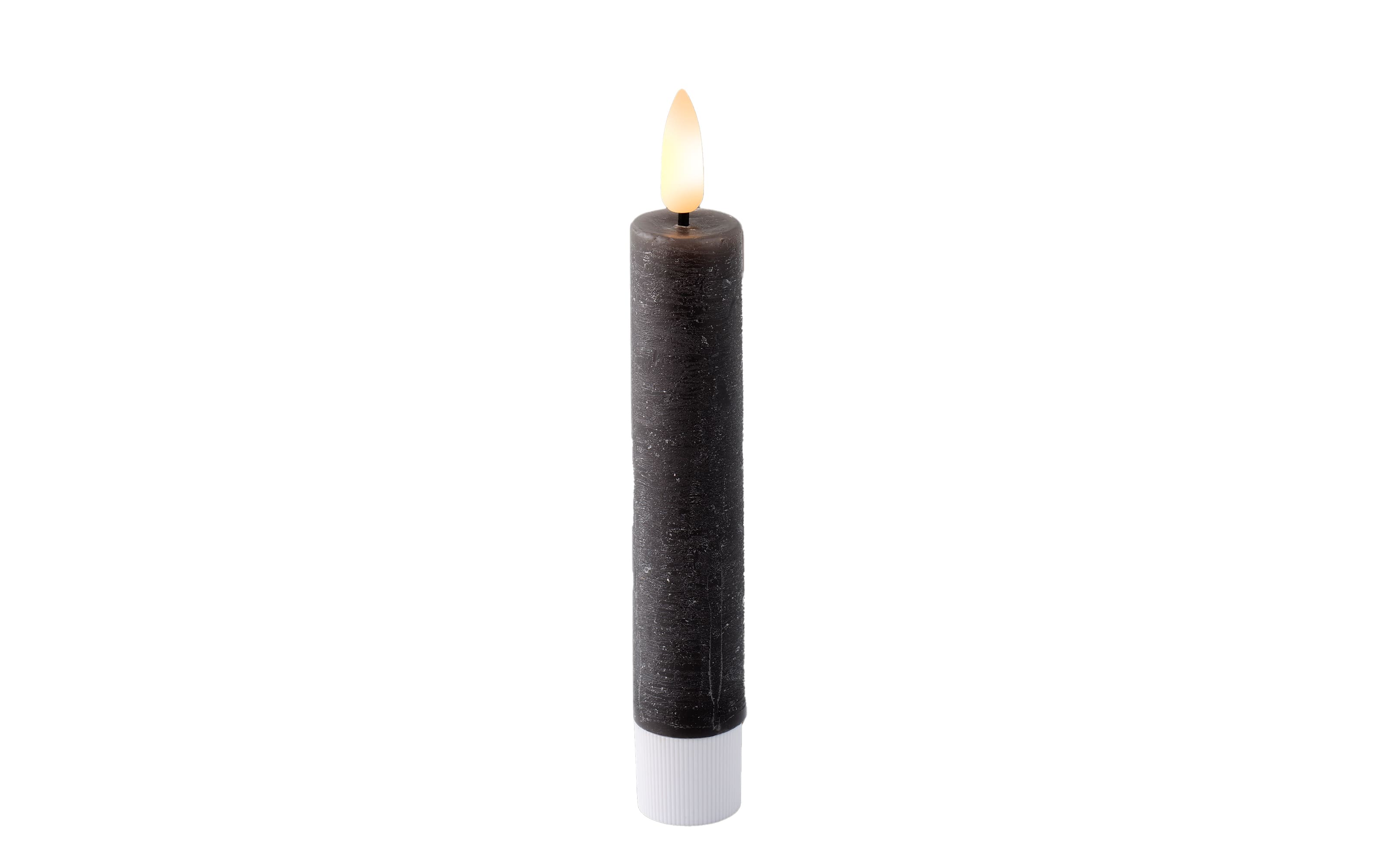 LED Spitzkerze, grau/warmweiß