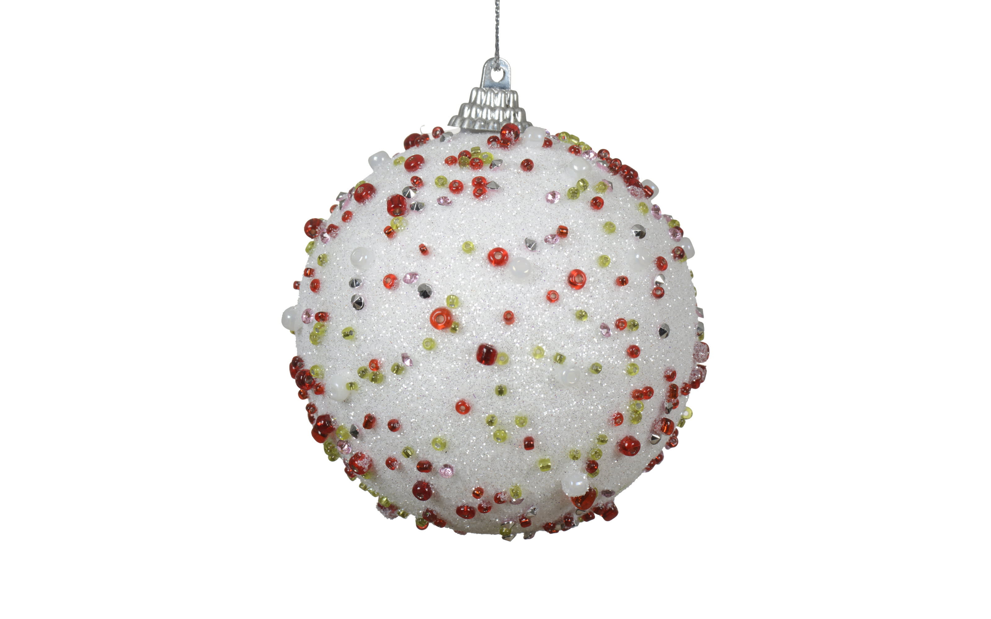 Weihnachtskugel, weiß, 10 cm