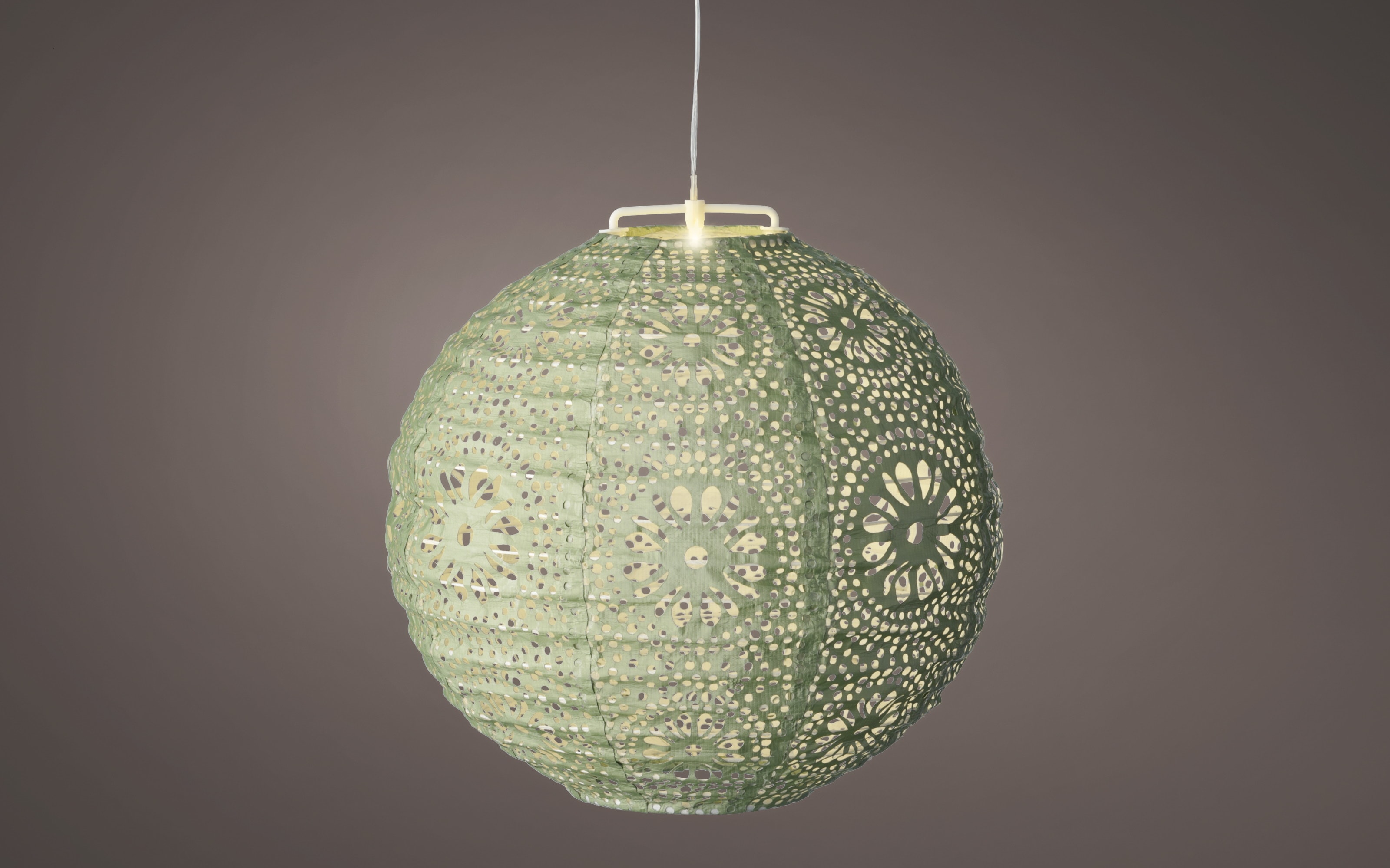 Solar-Laterne, rund, grün, 25 cm