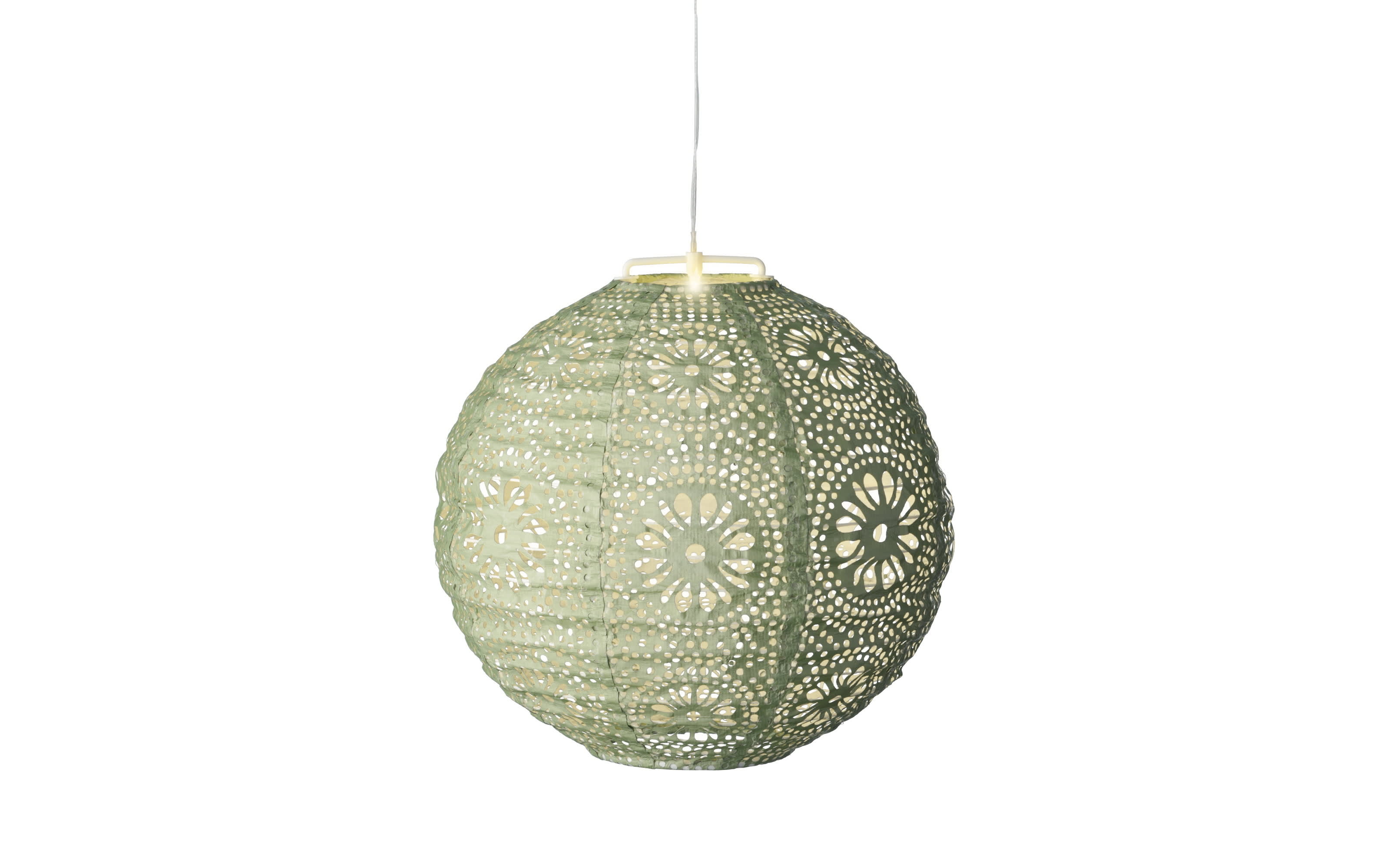 Solar-Laterne, rund, grün, 25 cm