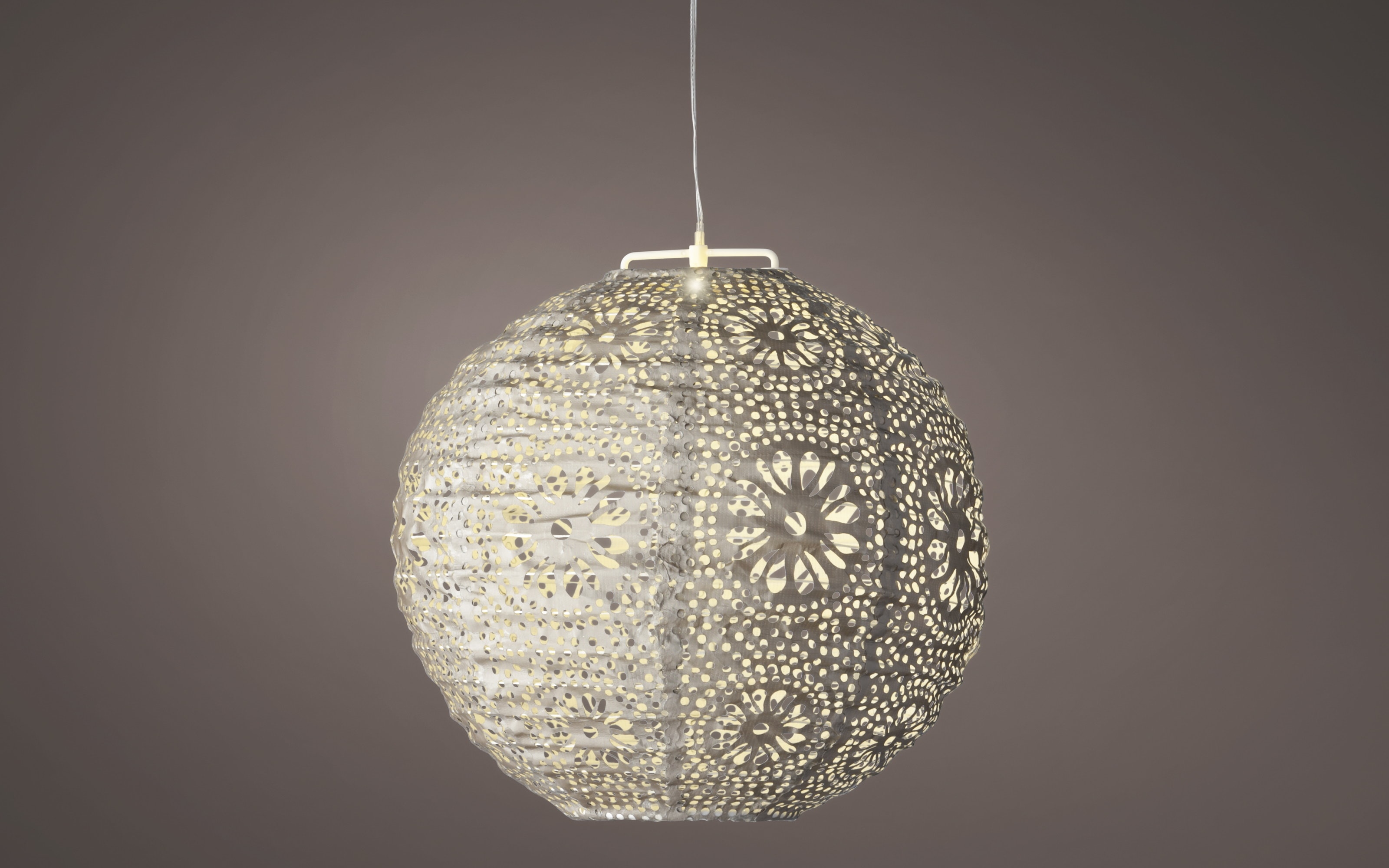 Solar-Laterne, rund, braun, 25 cm