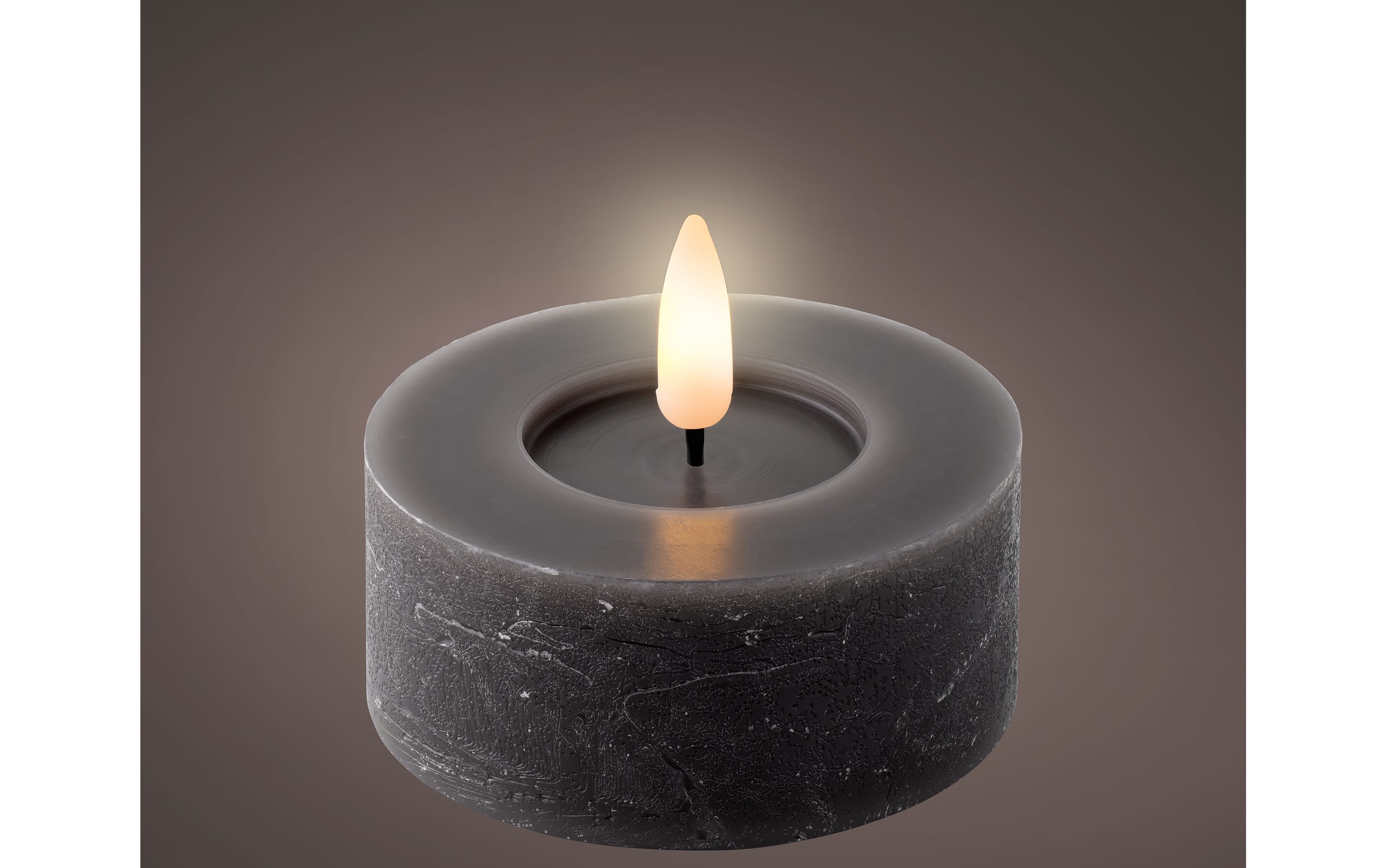 LED Teelicht, grau/warmweiß, 6 cm