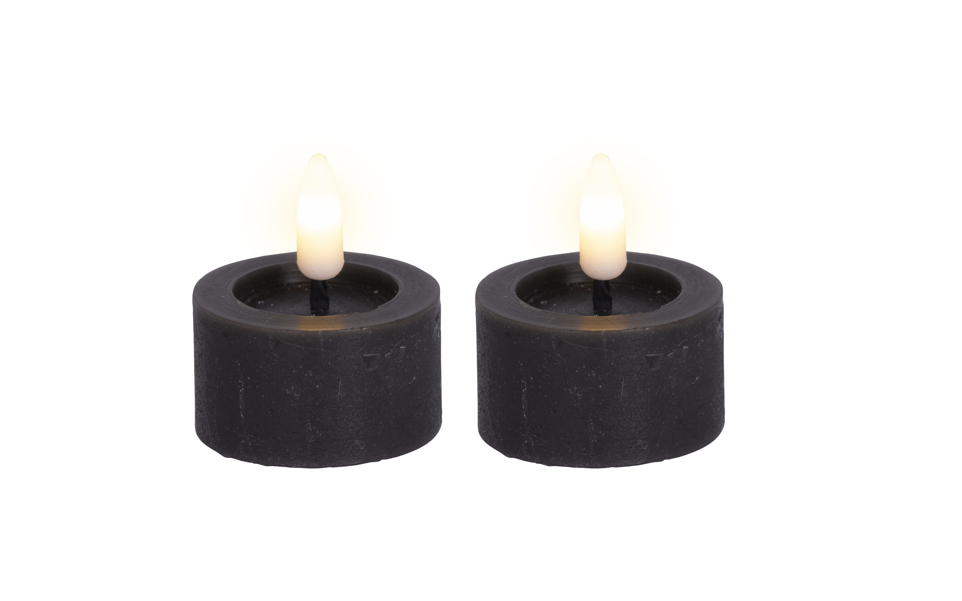 2er-Set LED-Teelicht Lumineo, grau, 4,4 cm