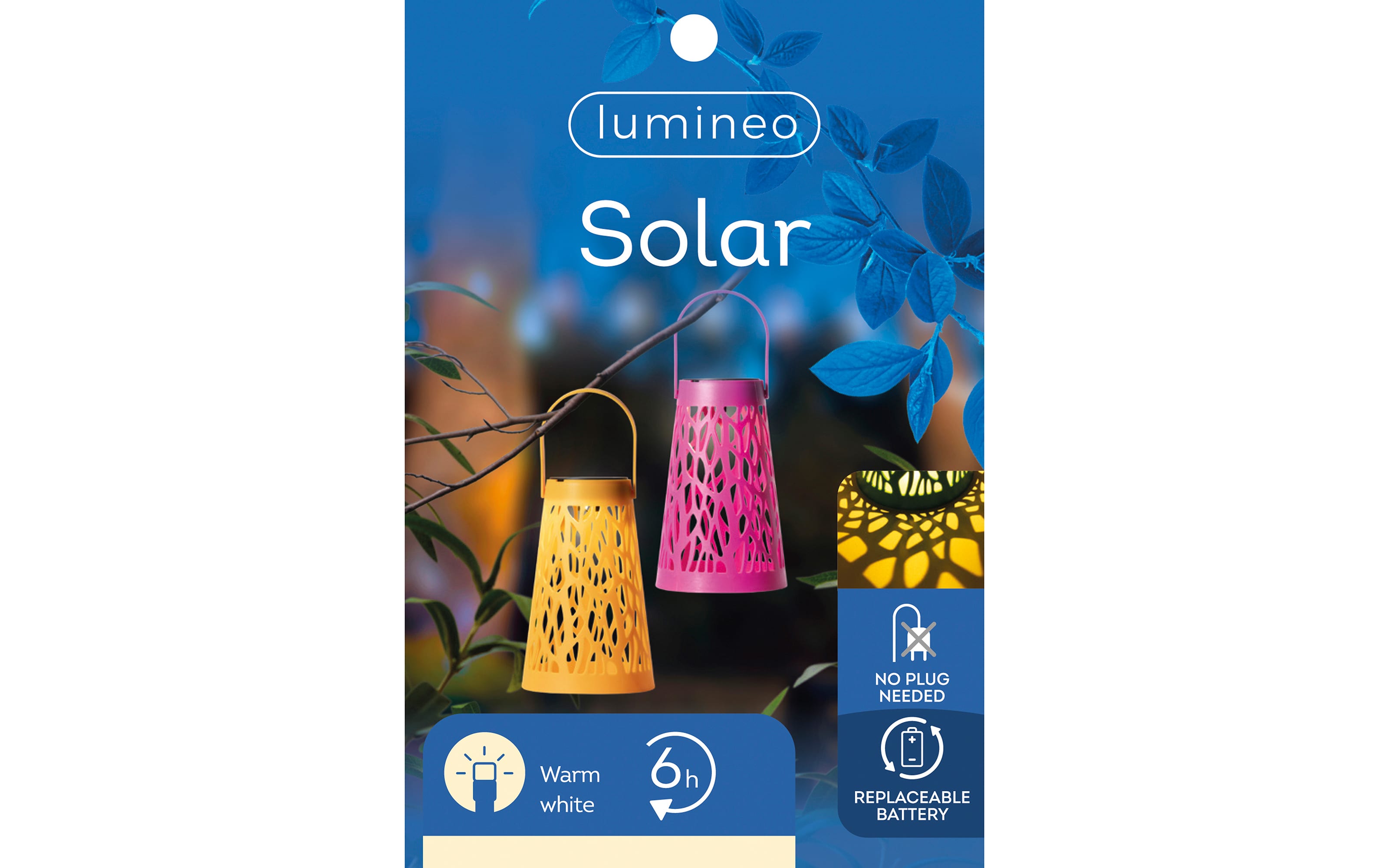 Solar Laterne, mehrfarbig