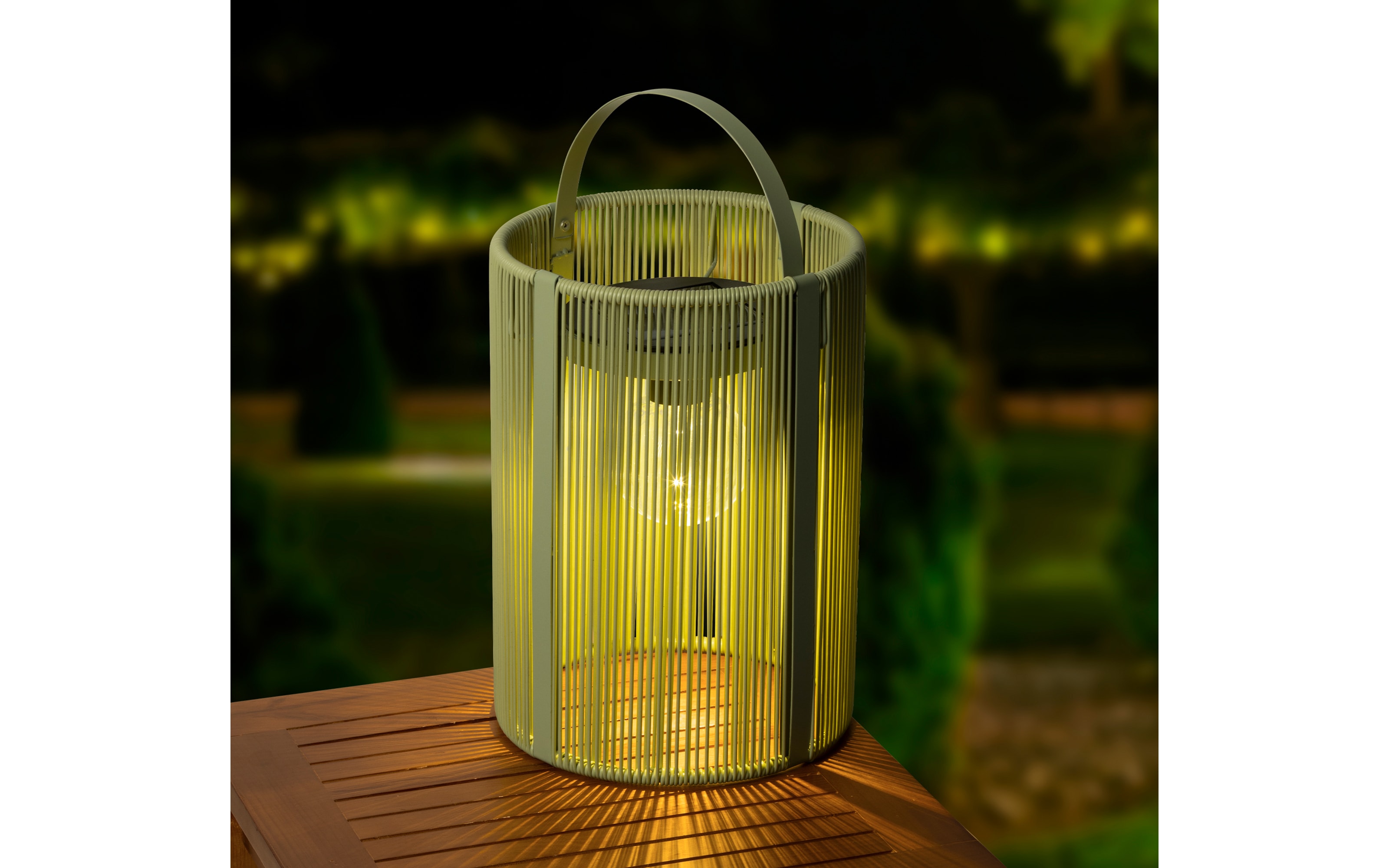 Solar Laterne Holz, grün