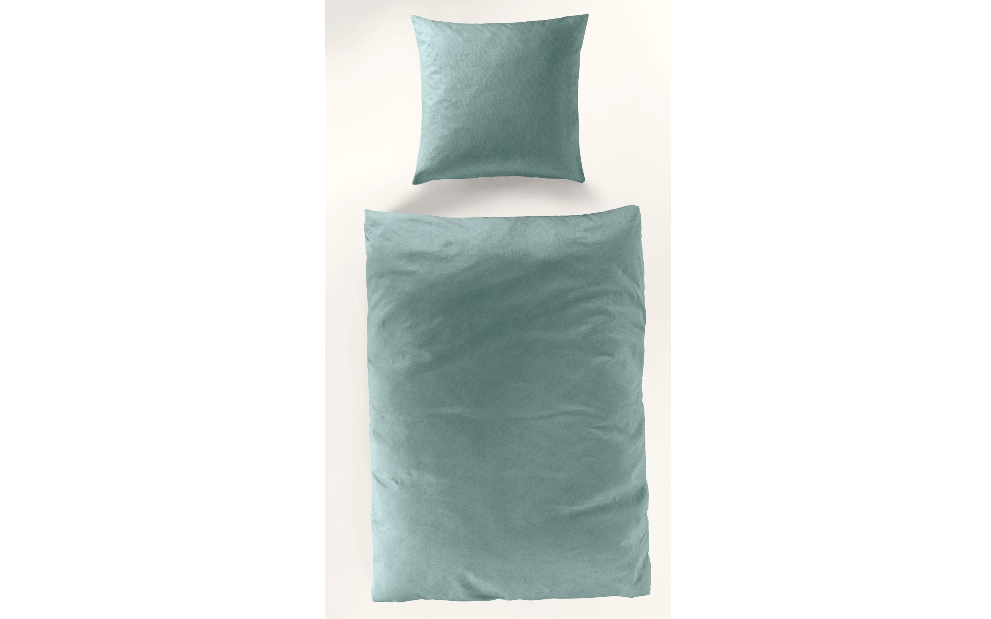 Mako-Satin Bettwäsche in jade, 155 x 200 cm