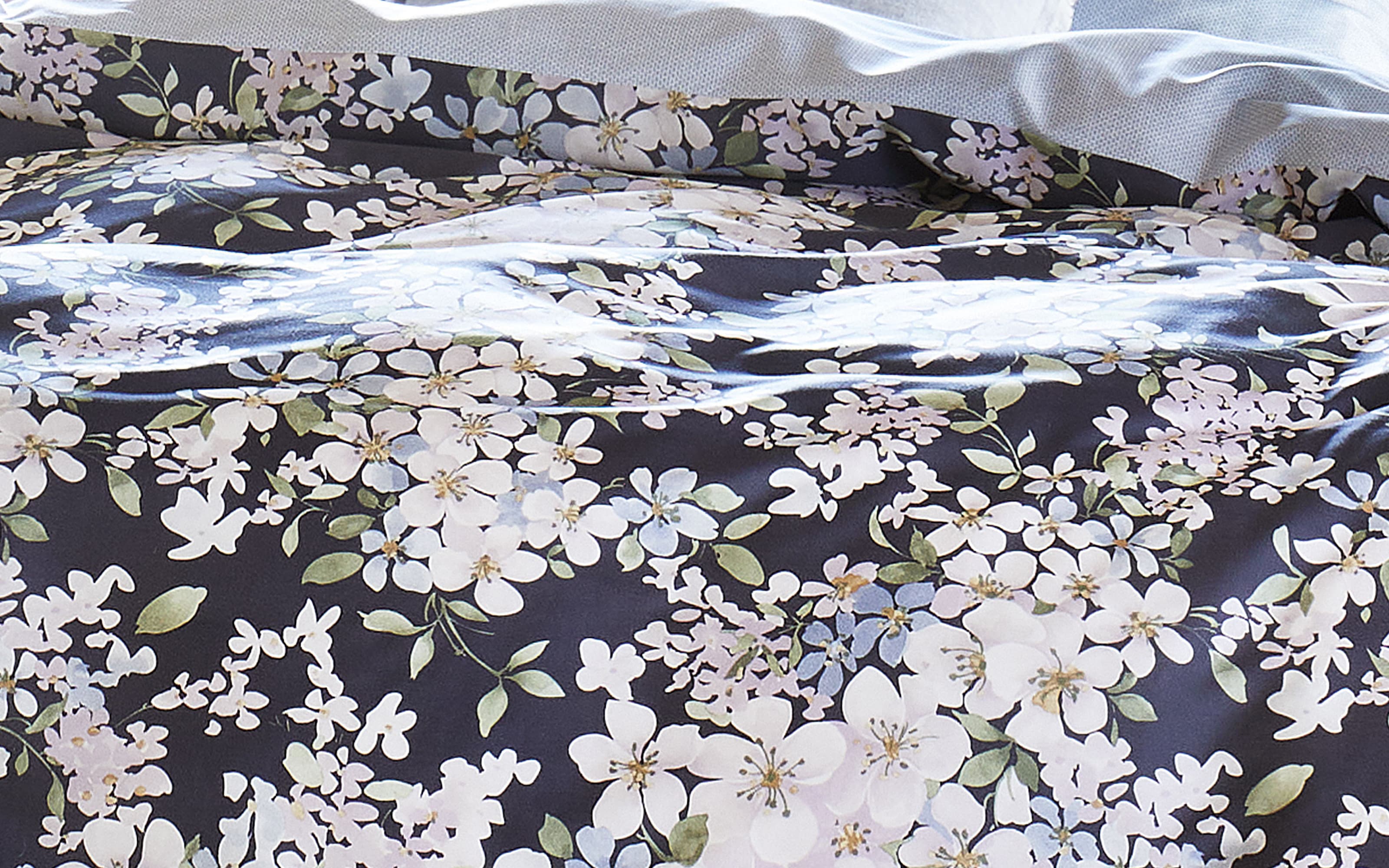 Bettwäscheset Mako-Satin Crown-K in Blau, 135 cm x 200 cm