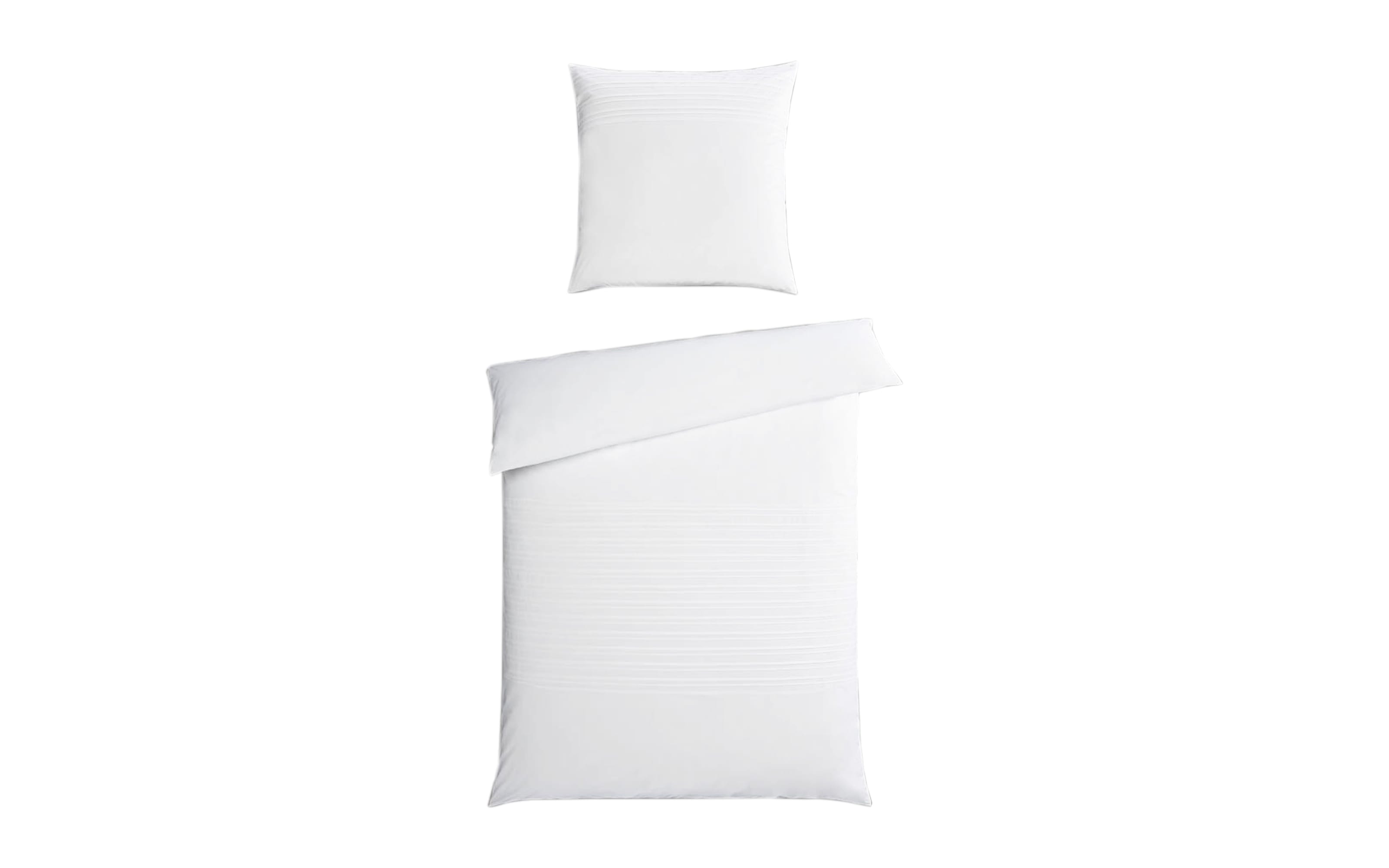 Bettwäsche aus Baumwolle in weiß, 155 x 220 cm