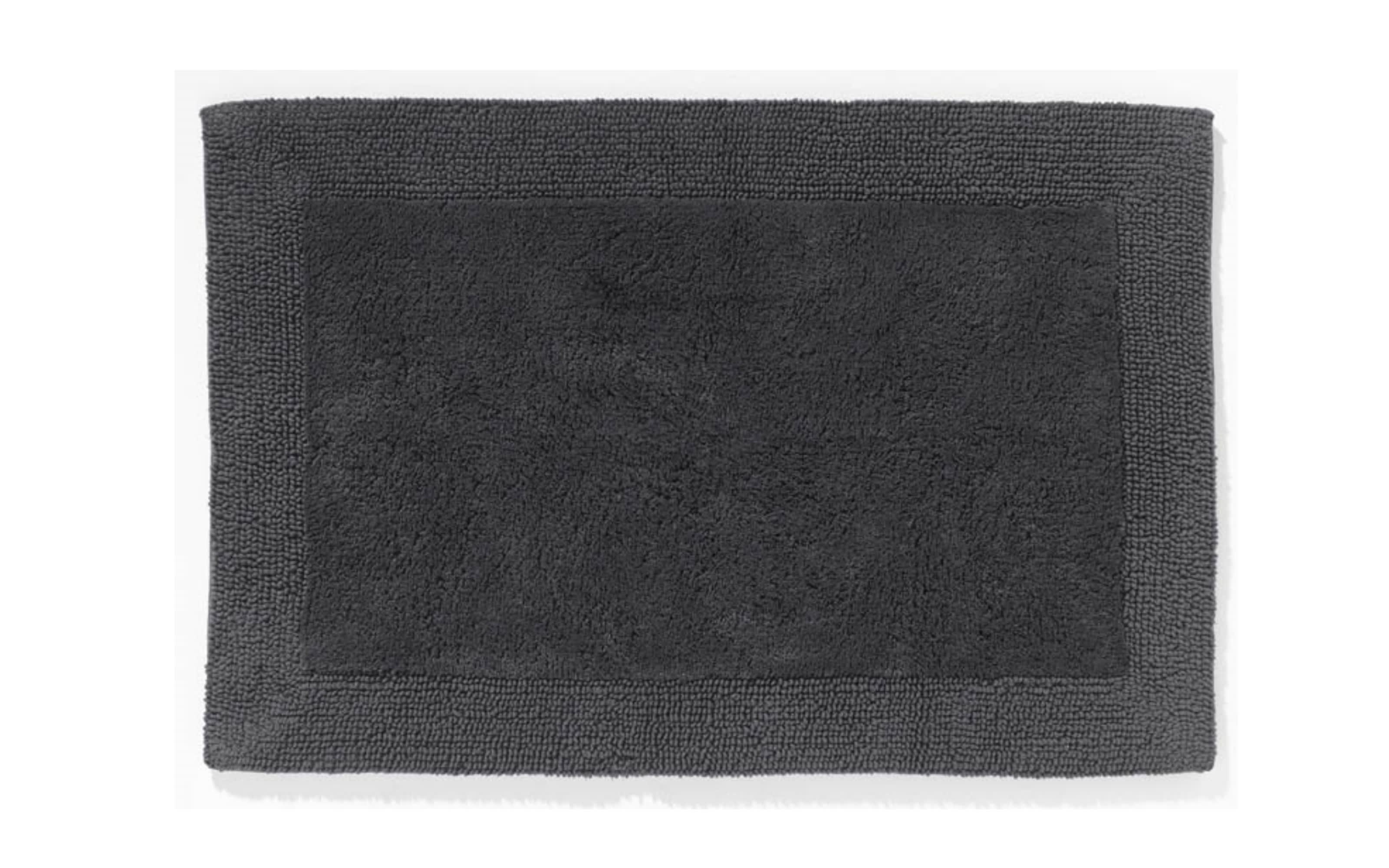 Badteppich, Baumwolle, anthrazit, 70 x 120 cm