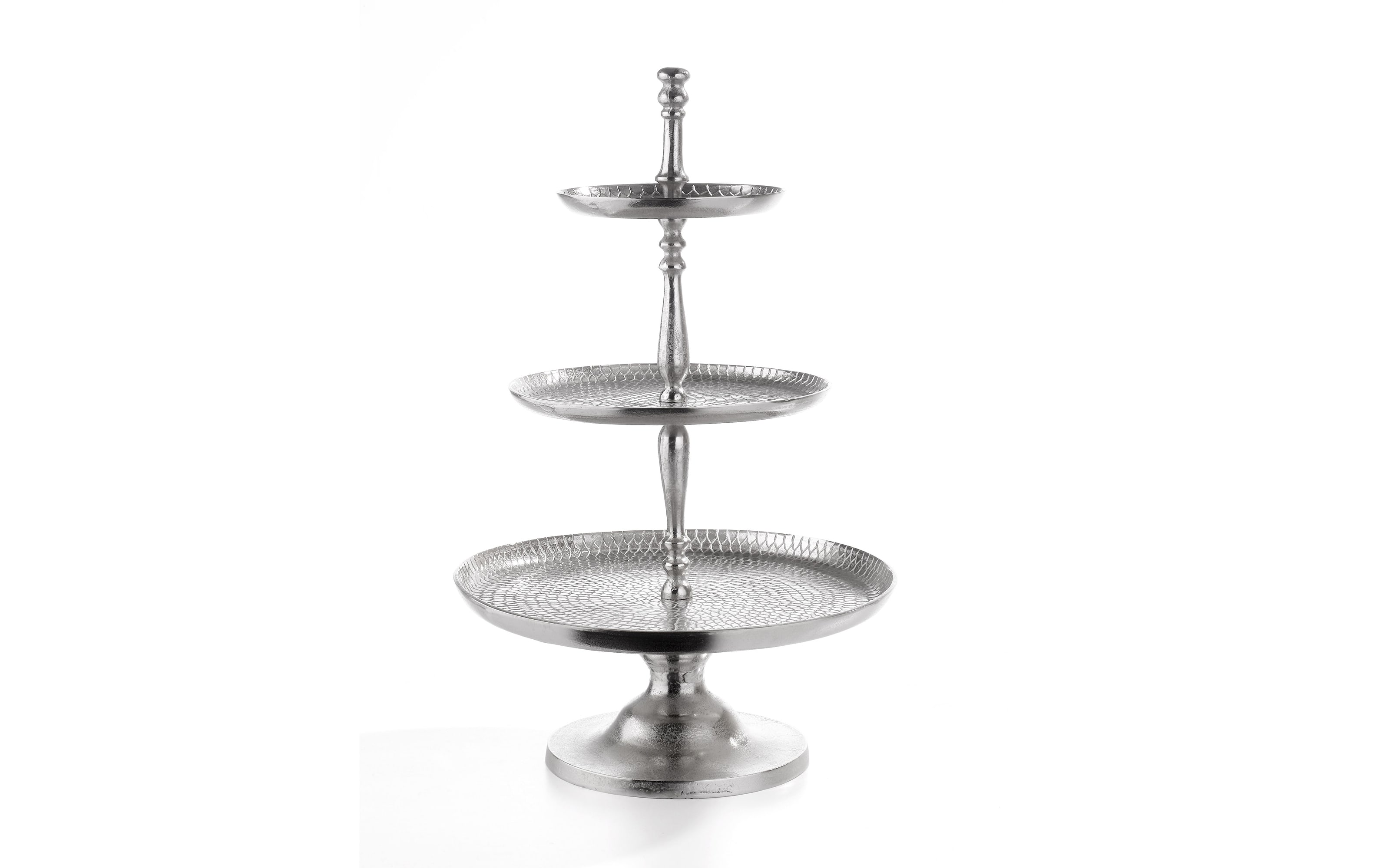 Etagere 3-stöckig in silber, 42 x 80 x 42 cm