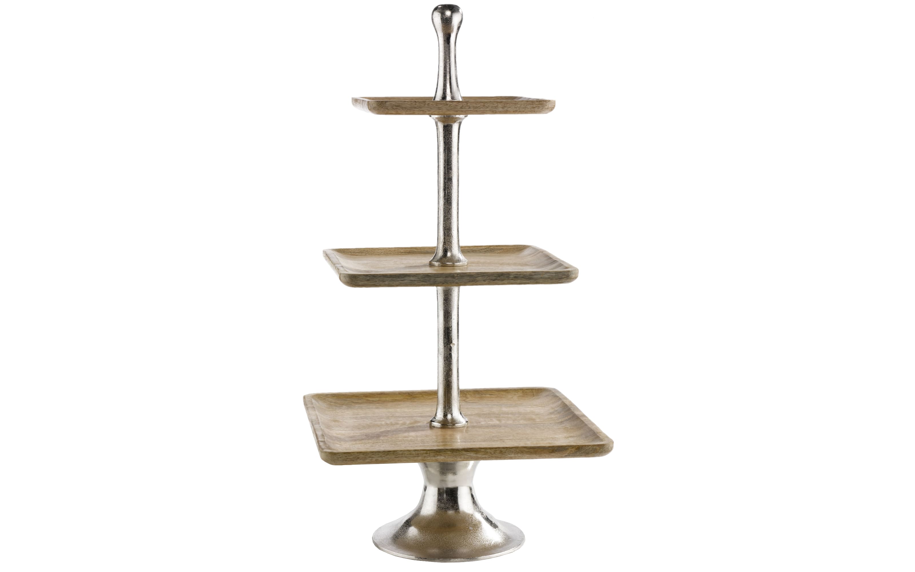 Etagere 3-stöckig in braun/silber, 86,5 cm