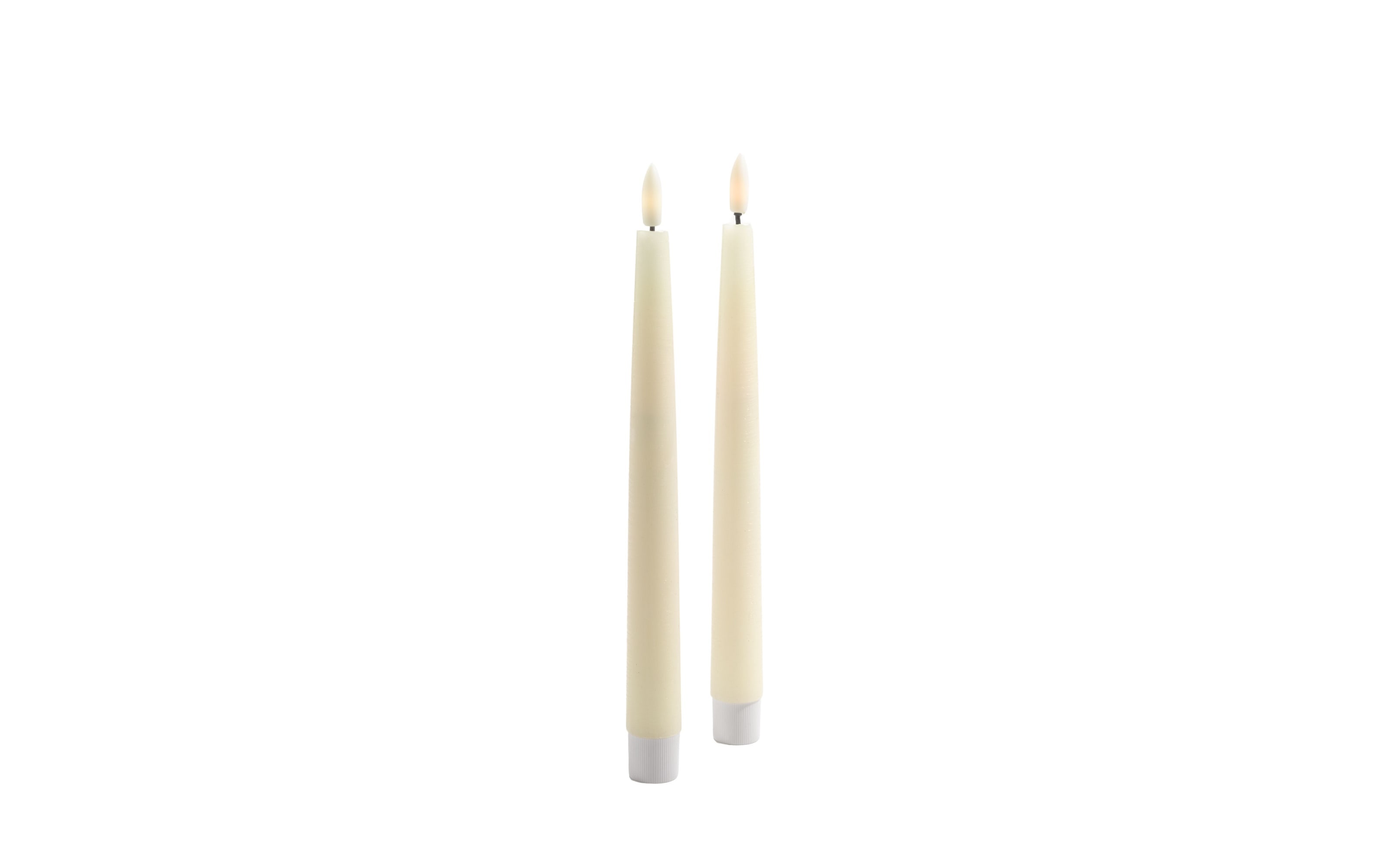 LED-Echtwachsstabkerzen-Set, creme, 2-teilig