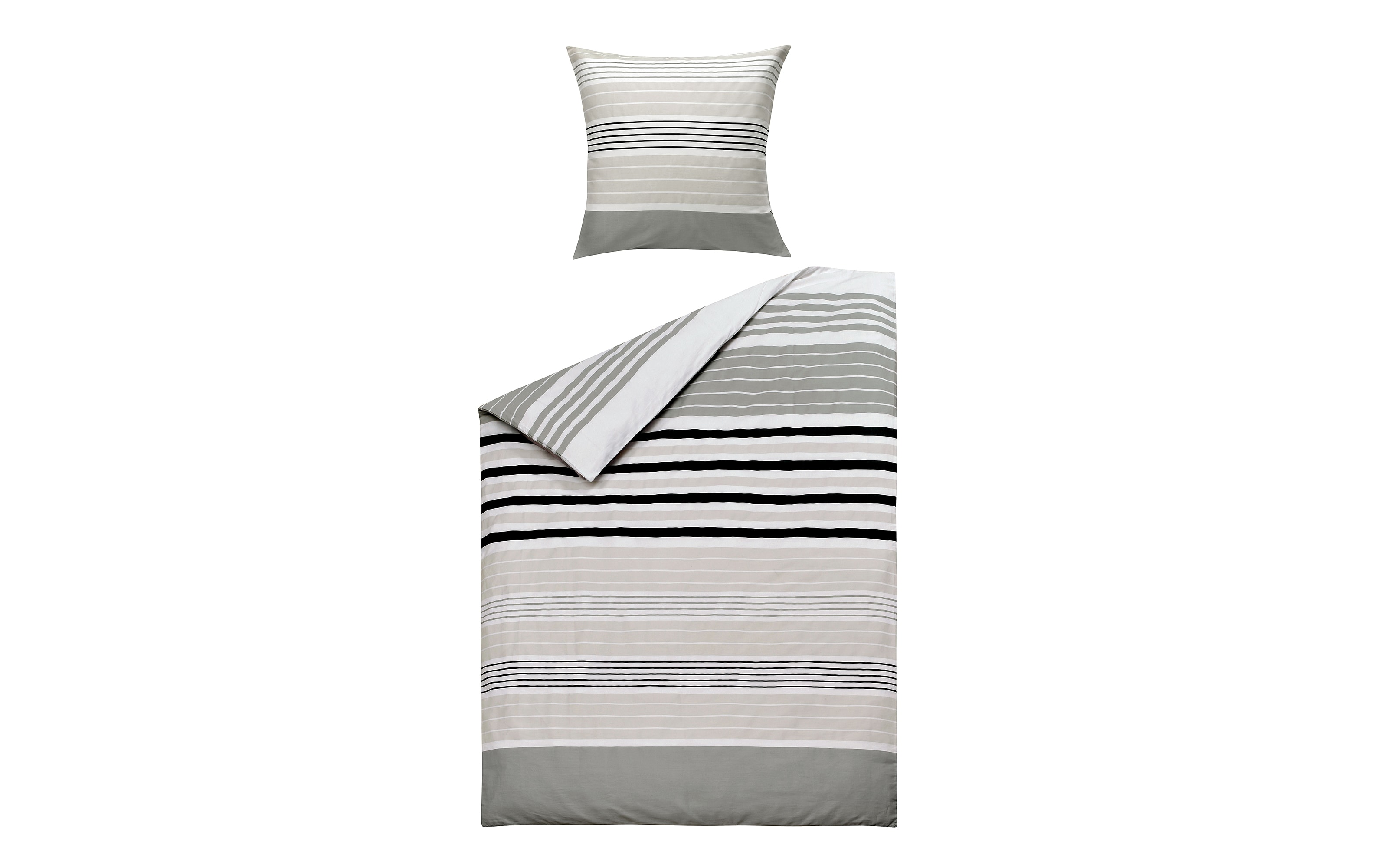 Bettwäsche Elvira Satin, beige, 135 x 200 cm
