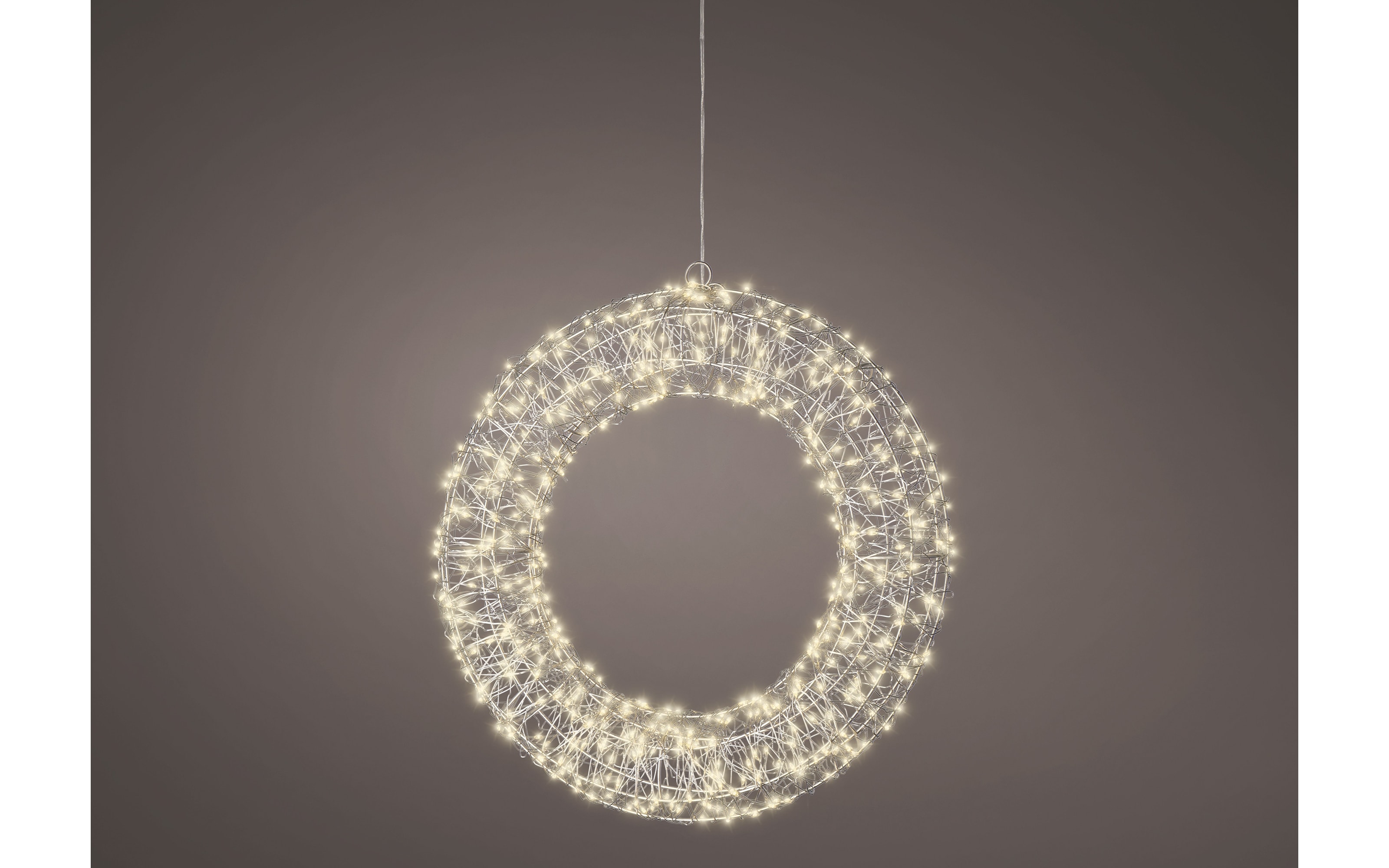 LED-Kranz, silber, 38 cm