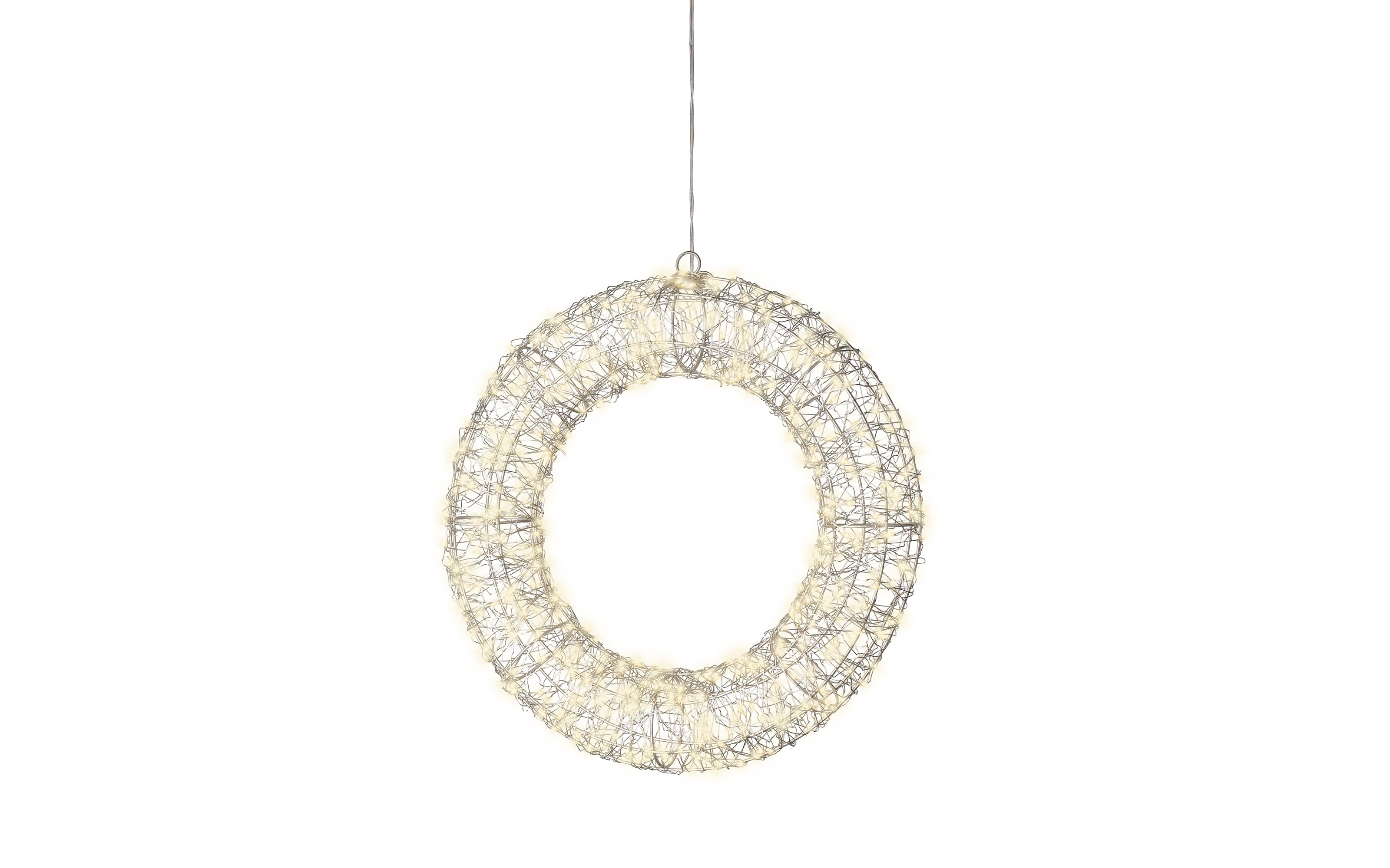 LED-Kranz, silber, 38 cm