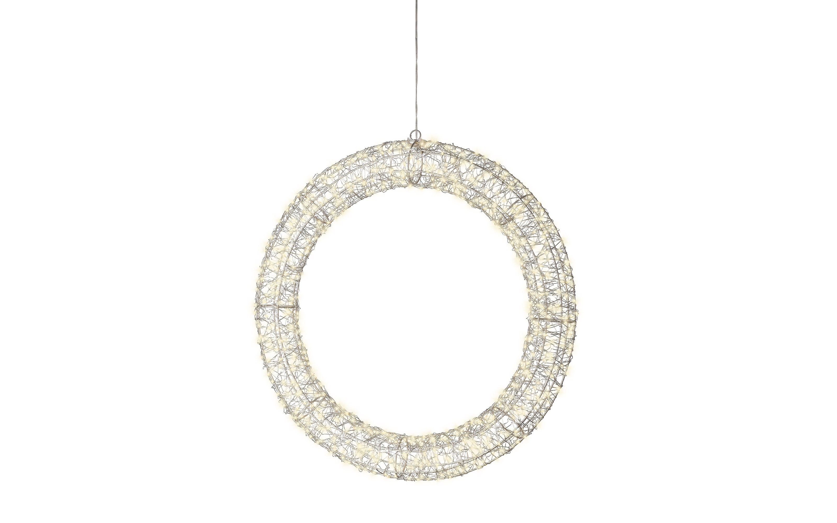 LED-Kranz, silber, 58 cm