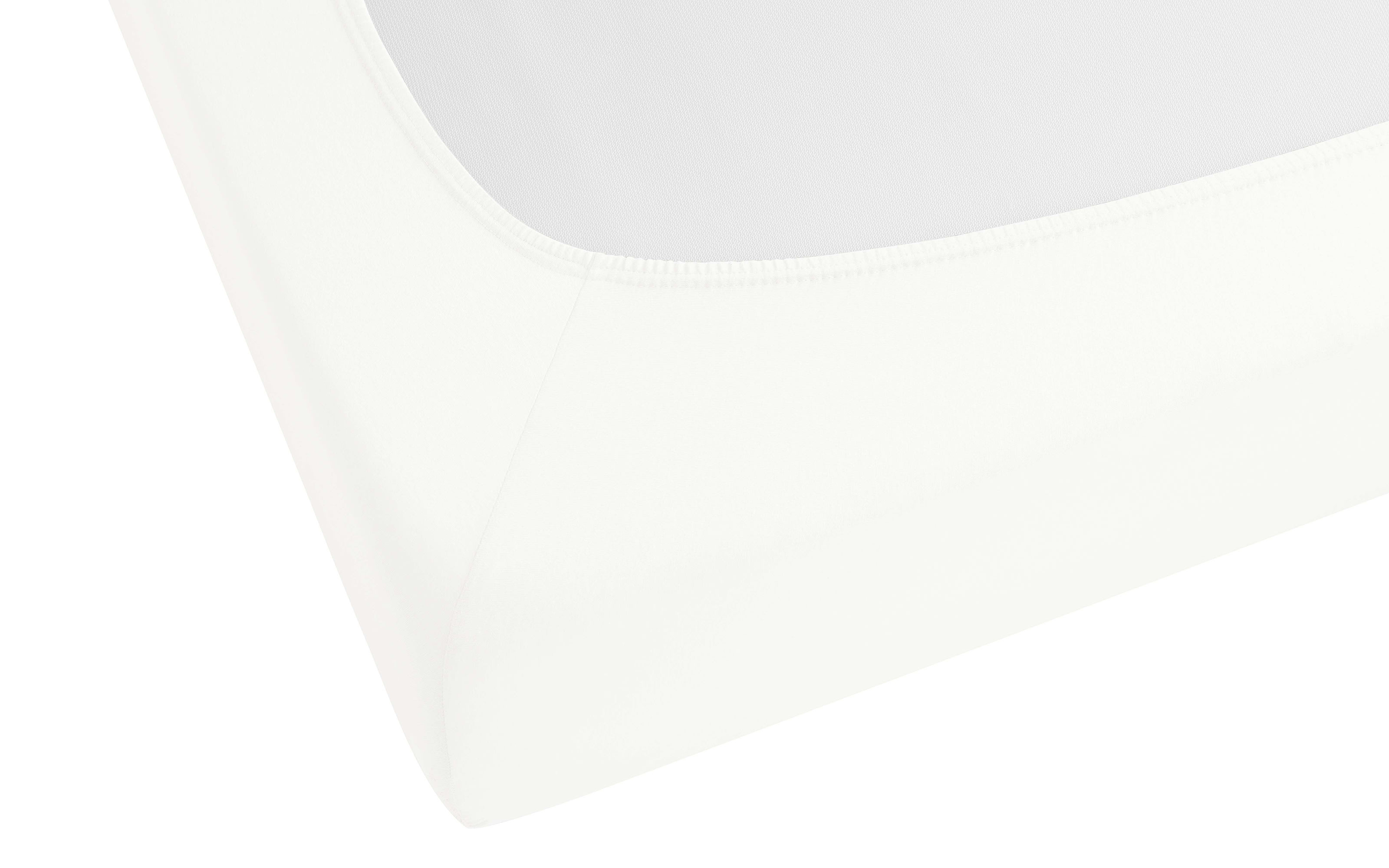 Boxspring-Spannbetttuch, weiß, 90 x 190 x 25 cm