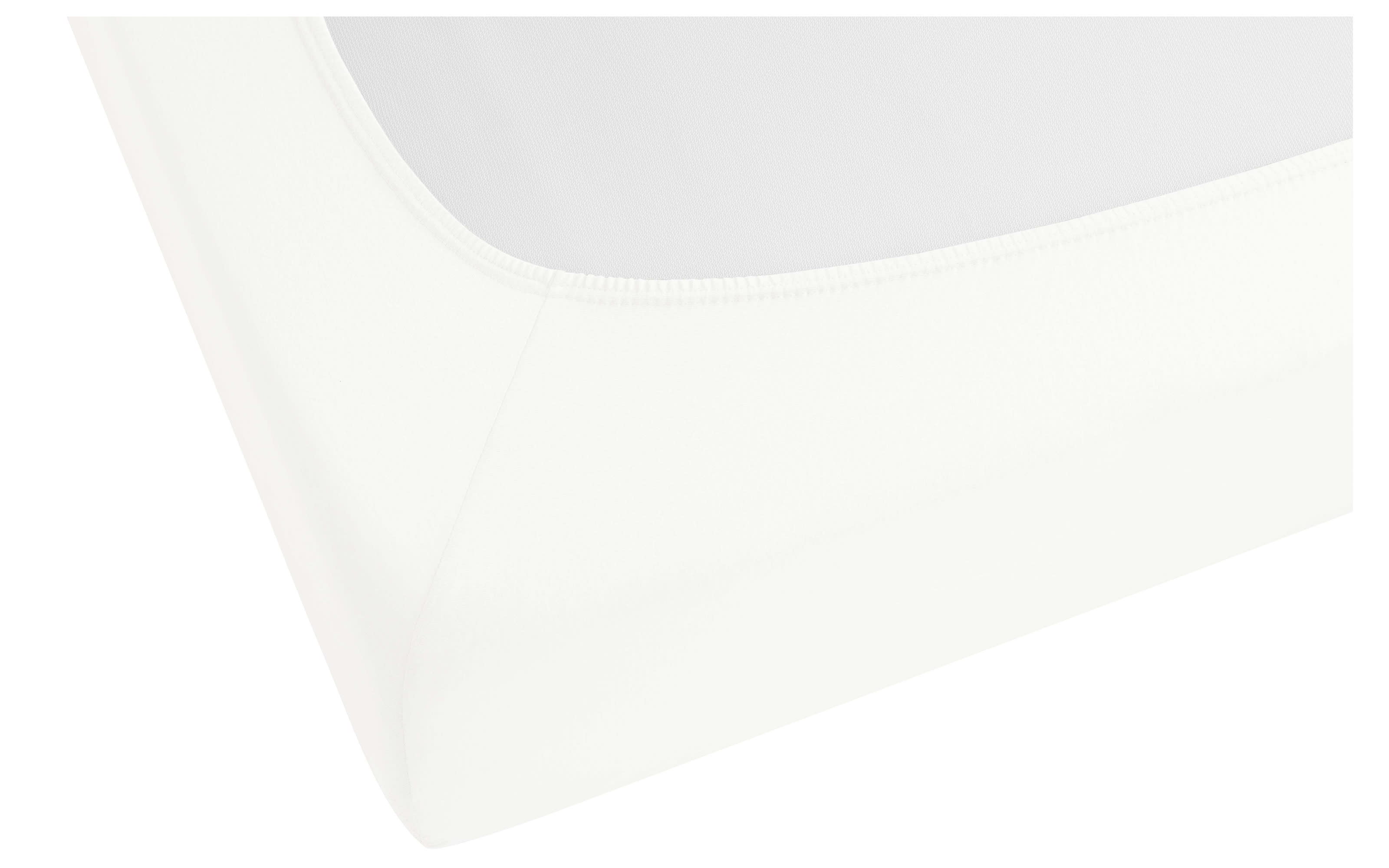 Topper-Spannbetttuch, weiß, 90 x 190 cm