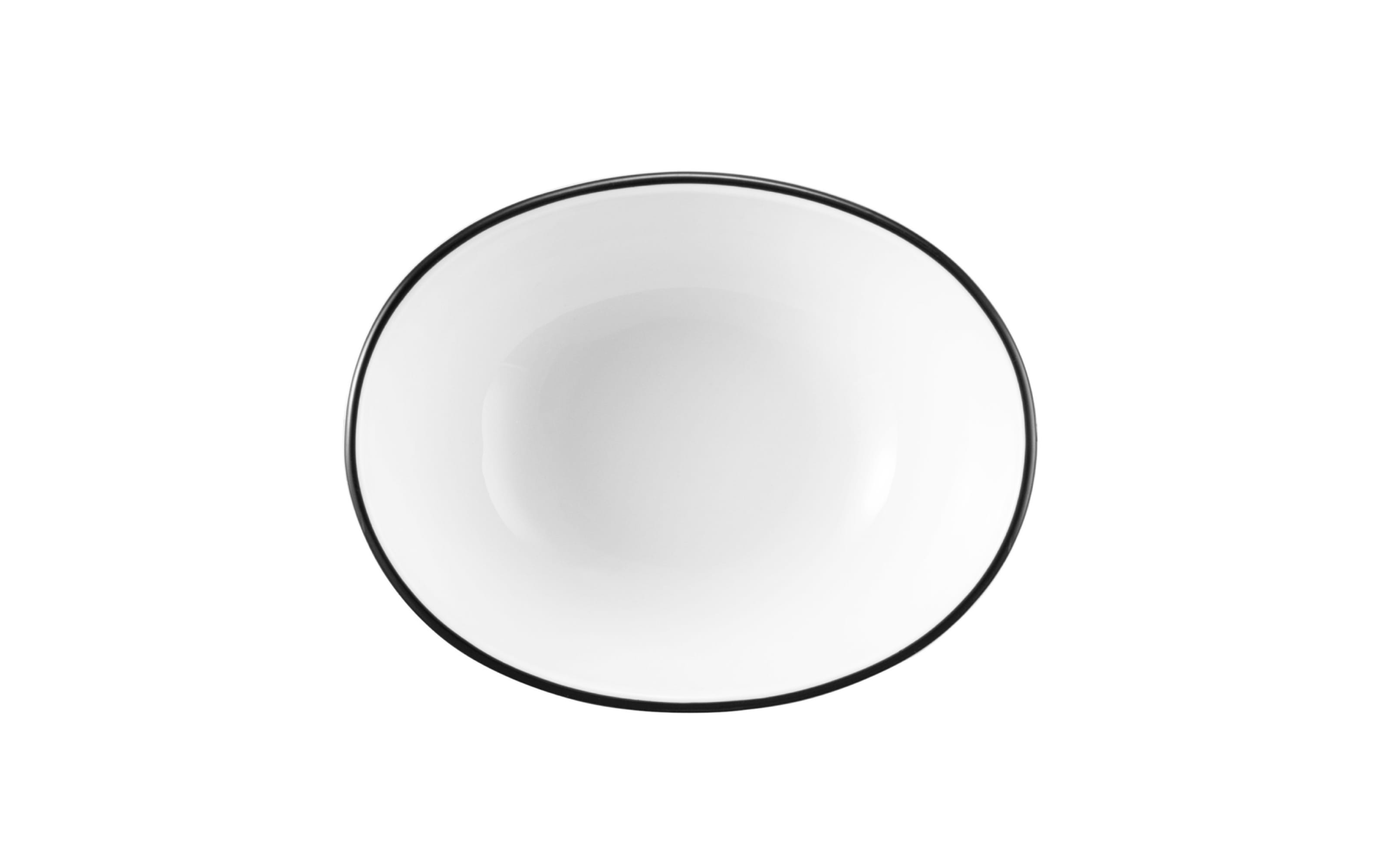 Bowl oval Black Line in weiß, 12 cm