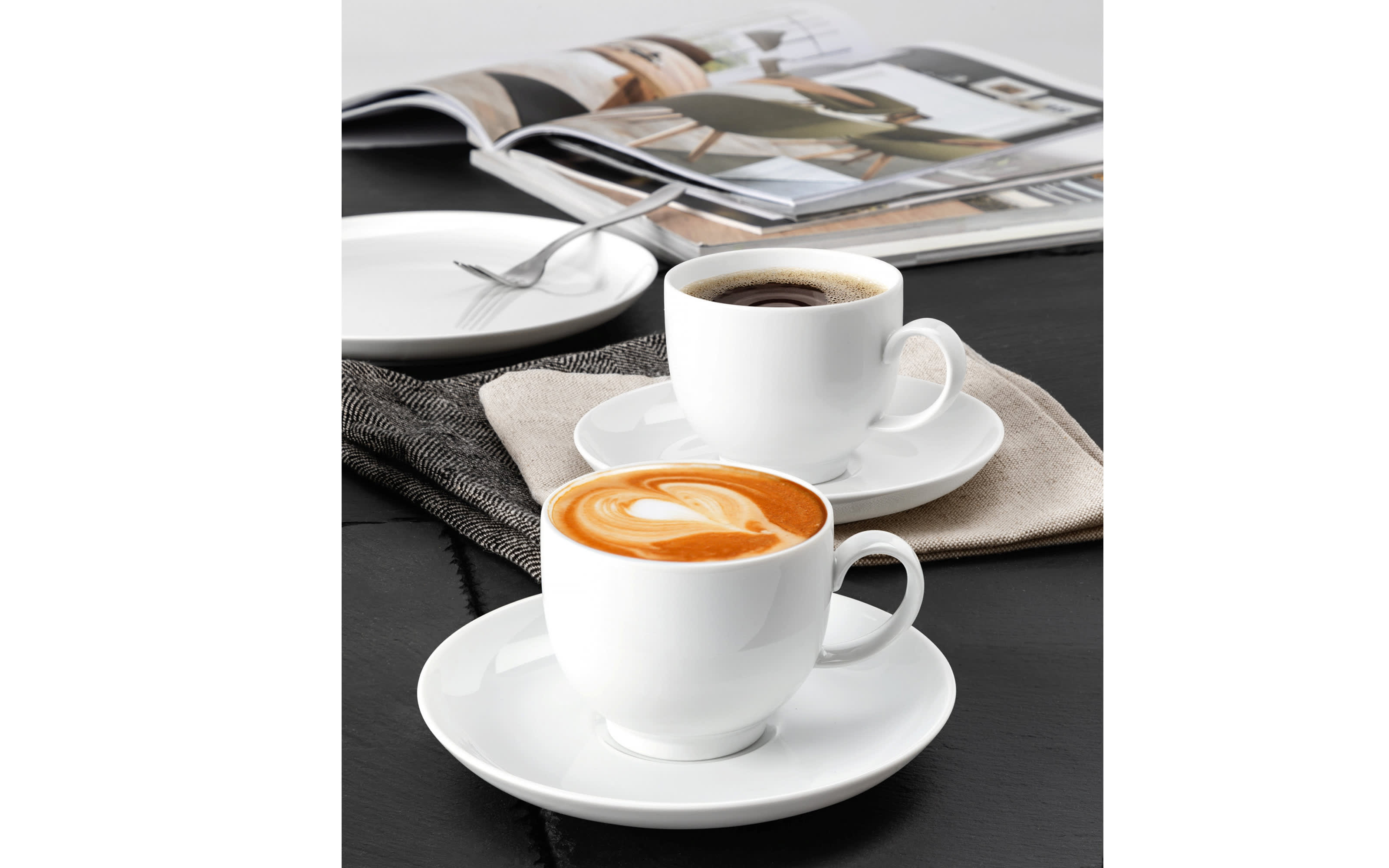 Kaffeeservice Lido uni 3 aus Porzellan in weiß, 18-teilig