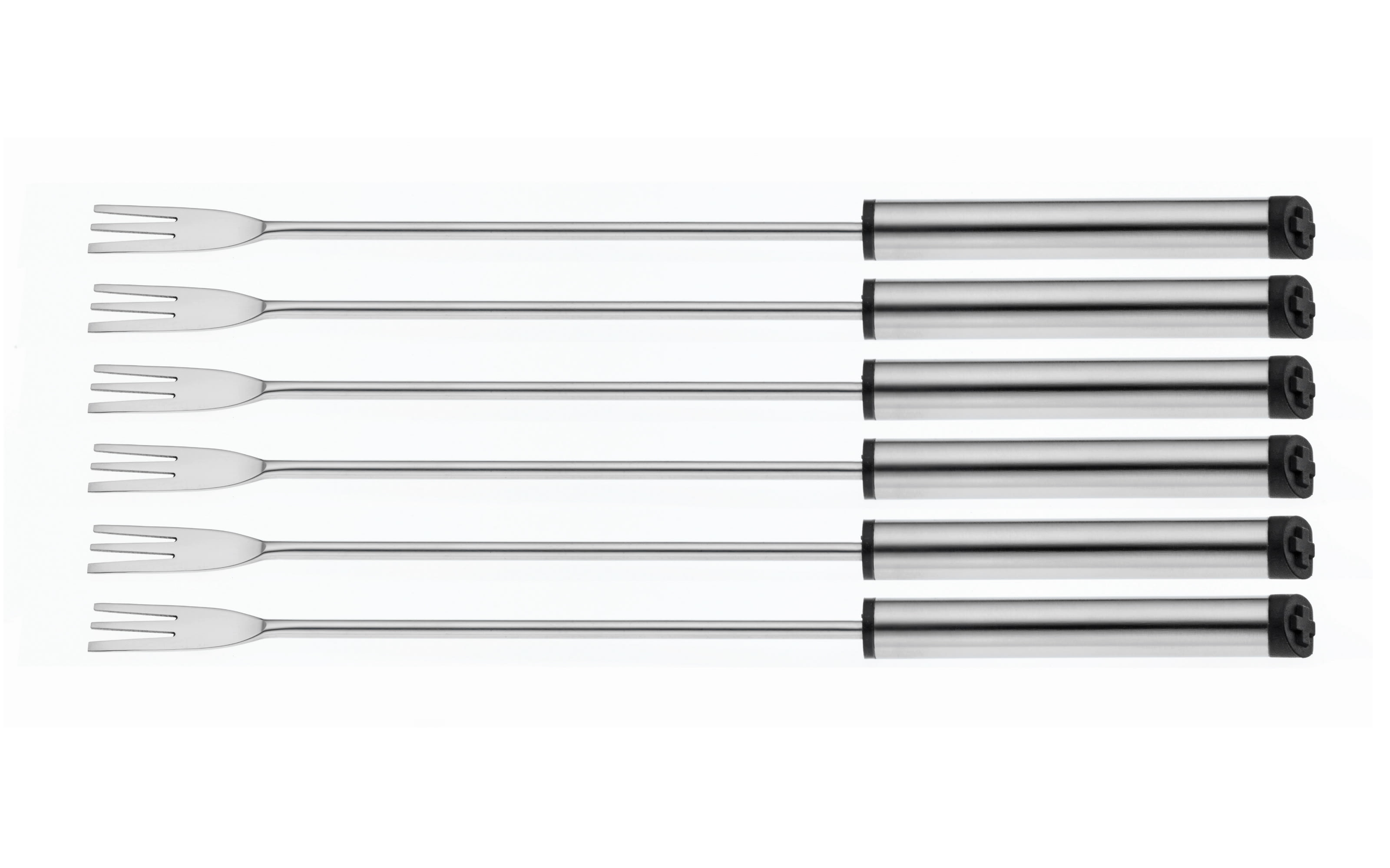 Käsefonduegabel in silber, 6 Stück
