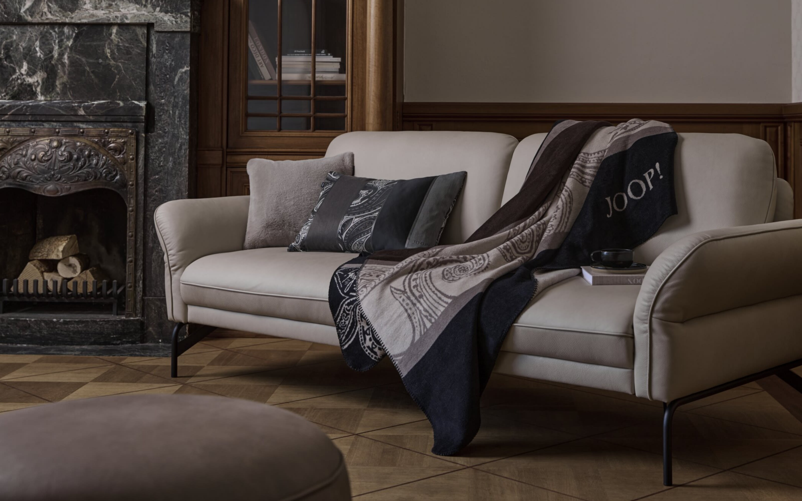 Wohndecke Paisley Stripes, schwarz, 150 x 200 cm
