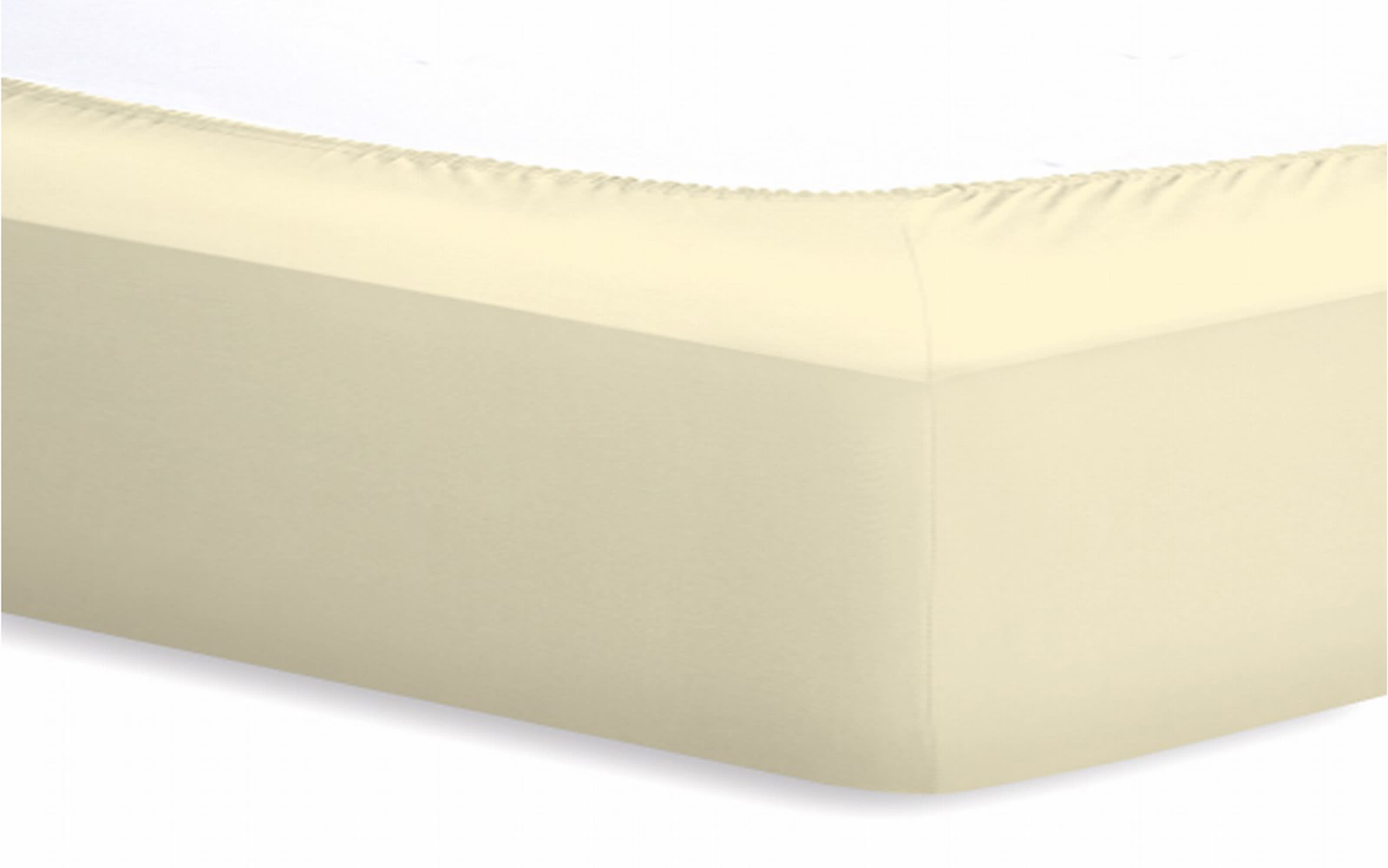 Spannbetttuch Basic, ecru, 140 x 200 x 25 cm