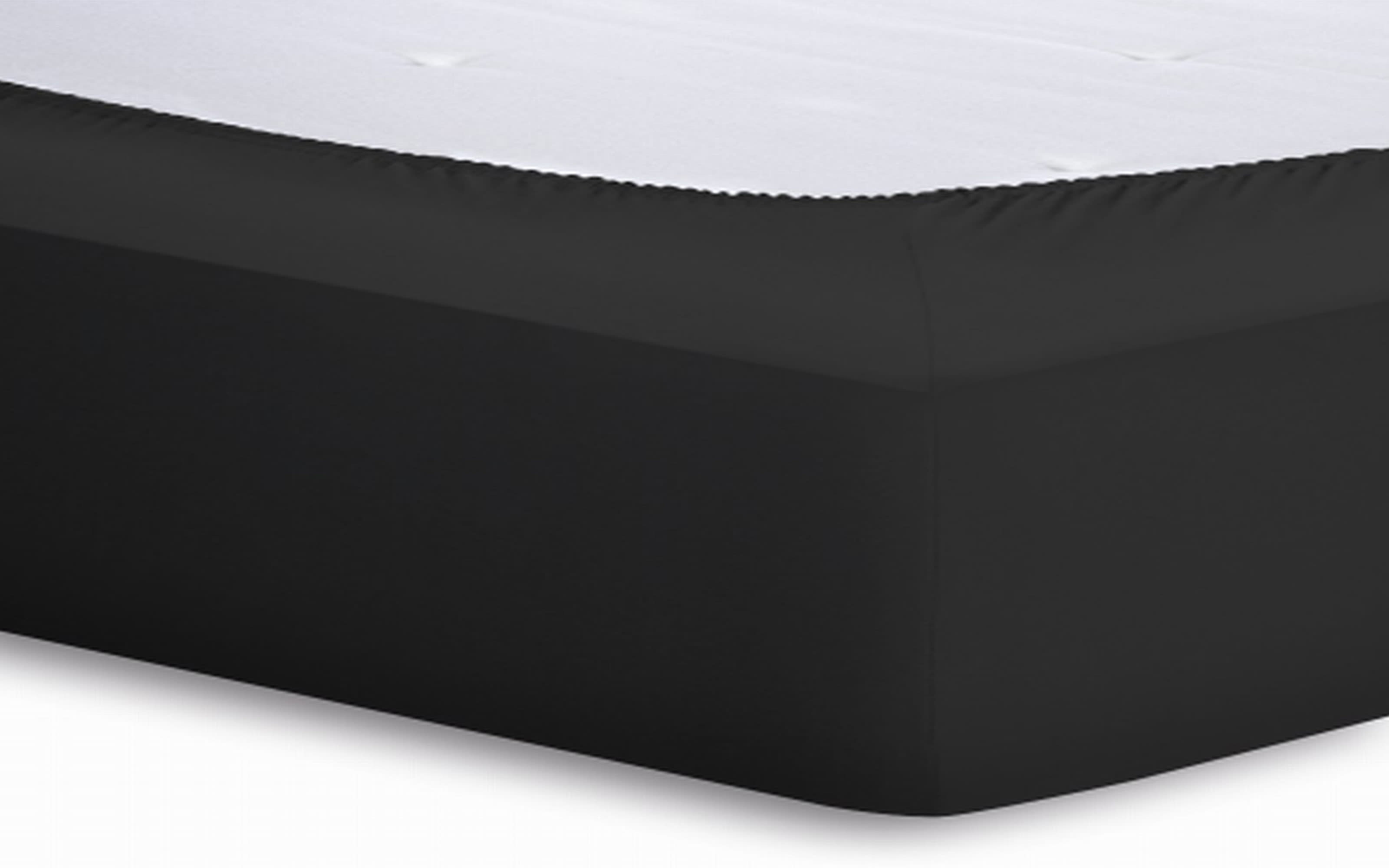 Spannbetttuch Basic, schwarz, 140 x 200 x 25 cm
