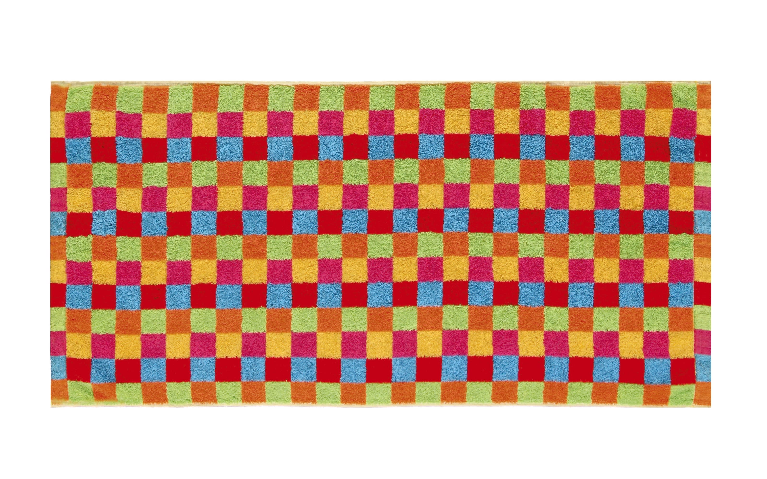 Saunatuch Lifestyle Karo, multicolor hell, 70 x 180 cm